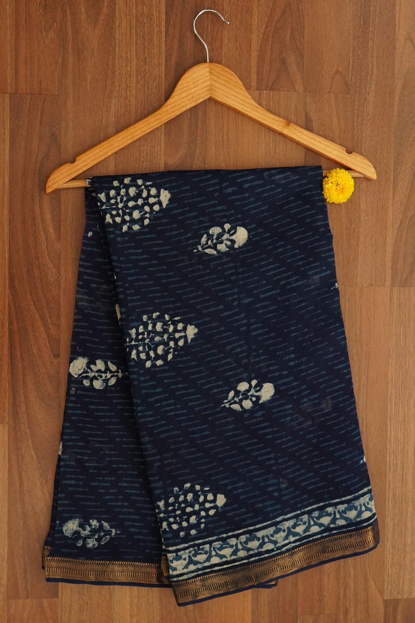 Hand Block Printed Chanderi Silk Cotton Suit Set
