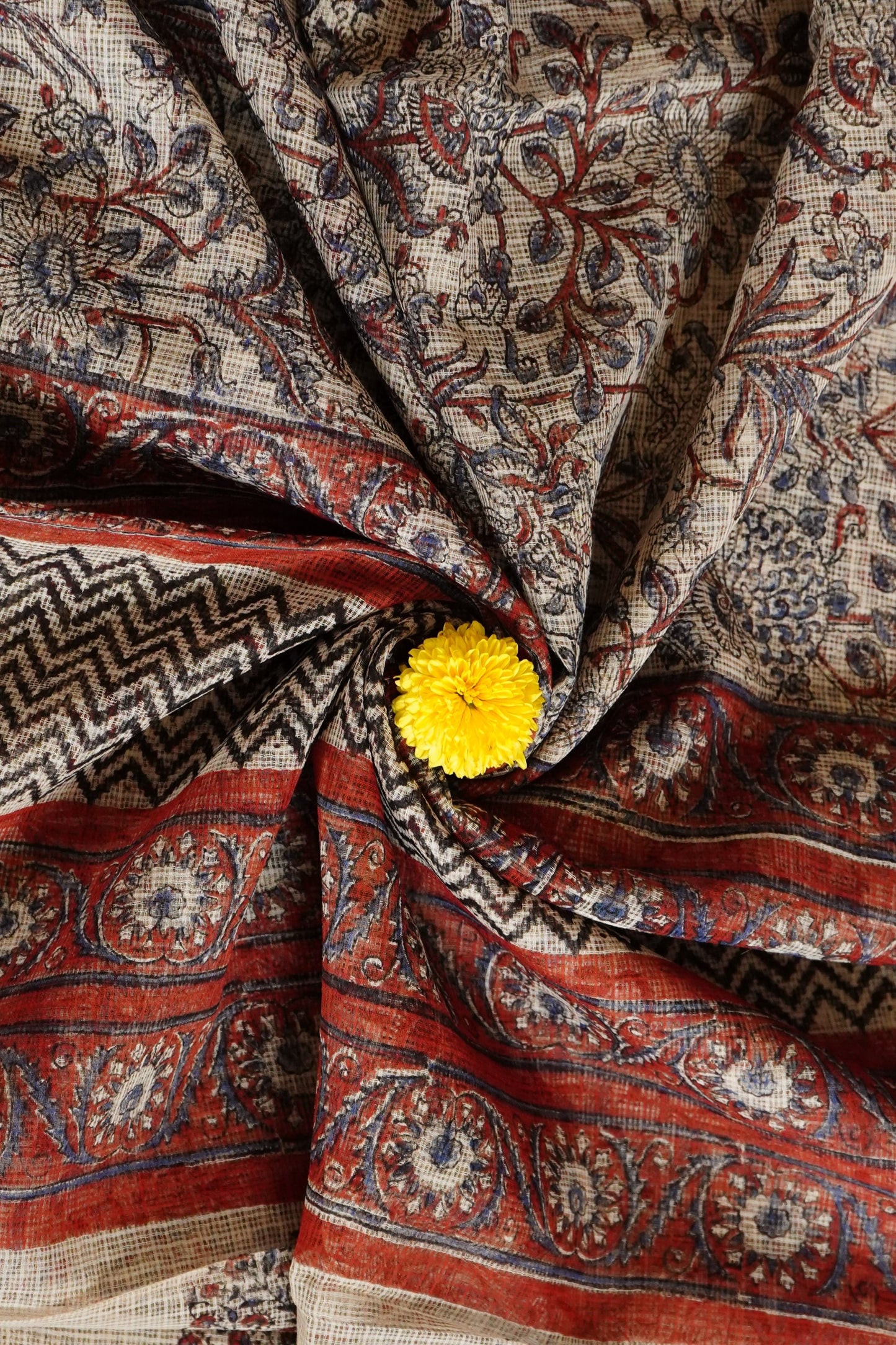 Hand Block Printed Kota Cotton Saree