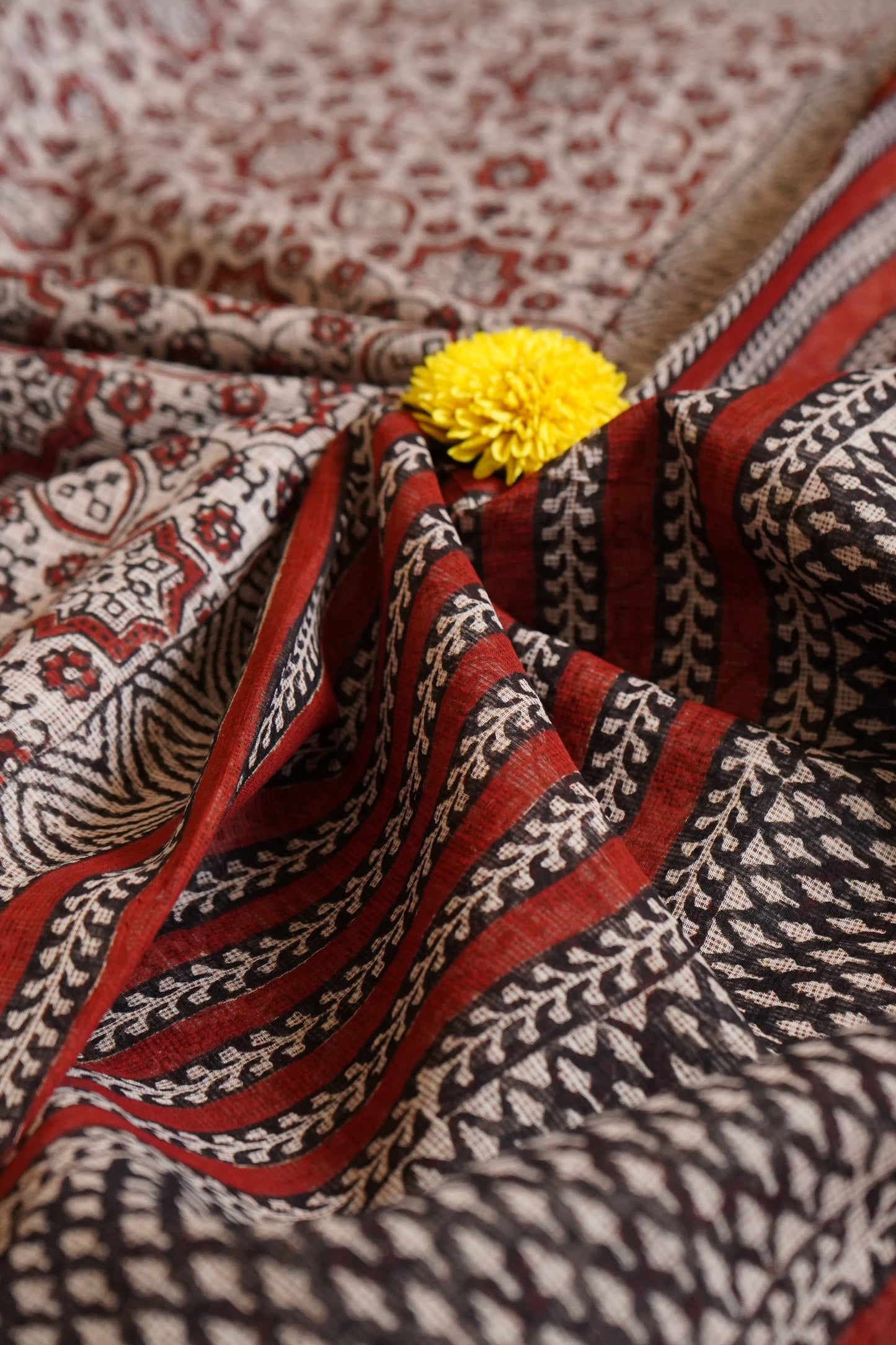 Hand Block Printed Kota Cotton Saree
