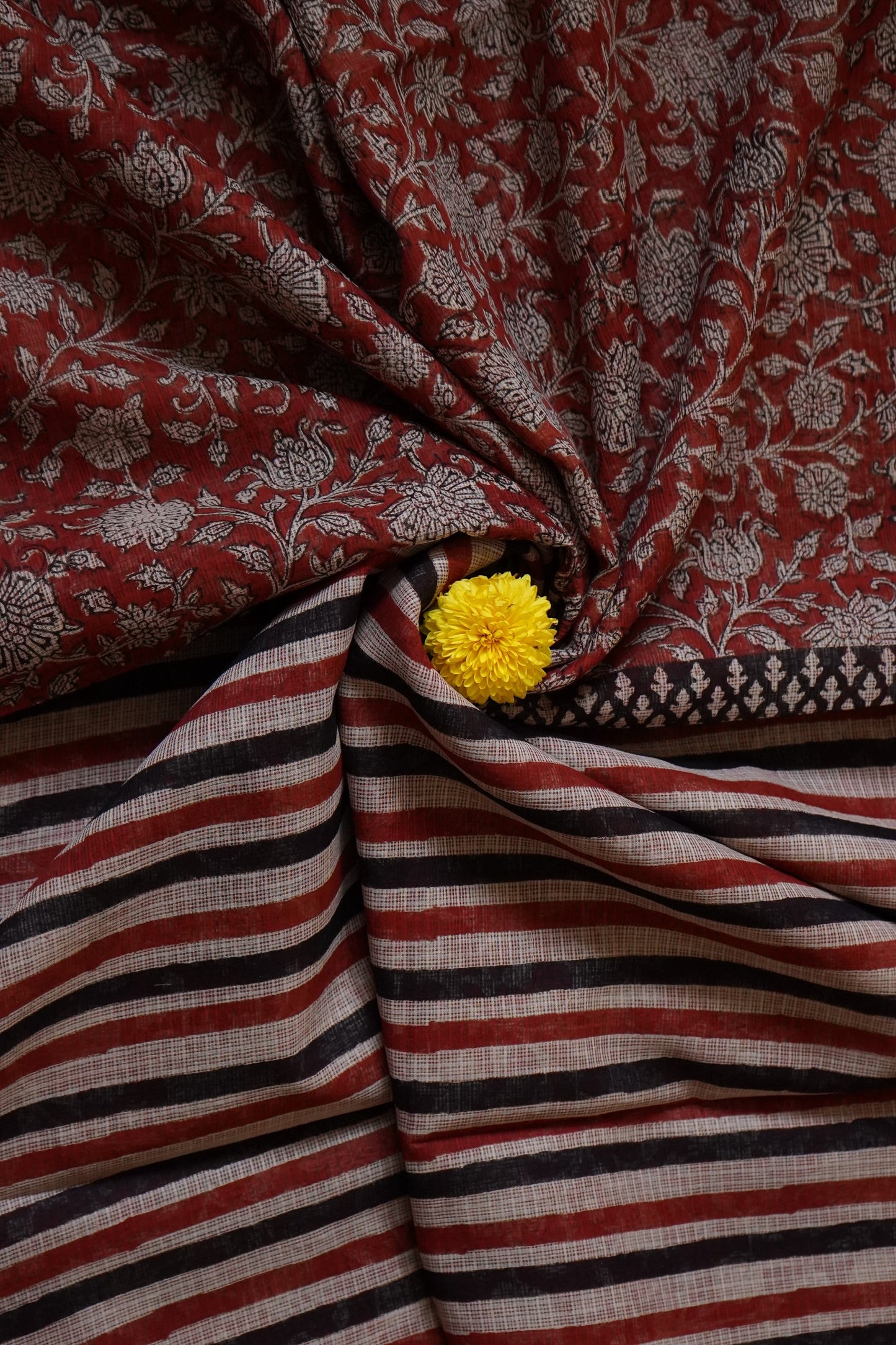 Hand Block Printed Kota Cotton Saree