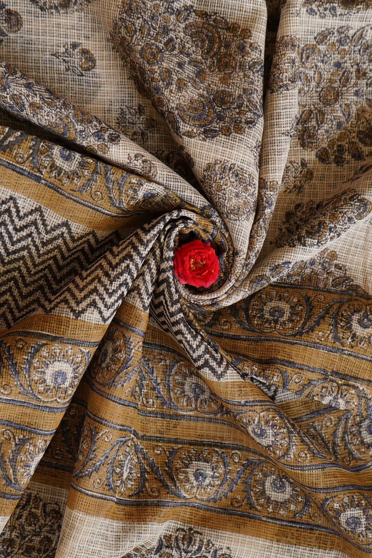 Hand Block Printed Kota Cotton Saree
