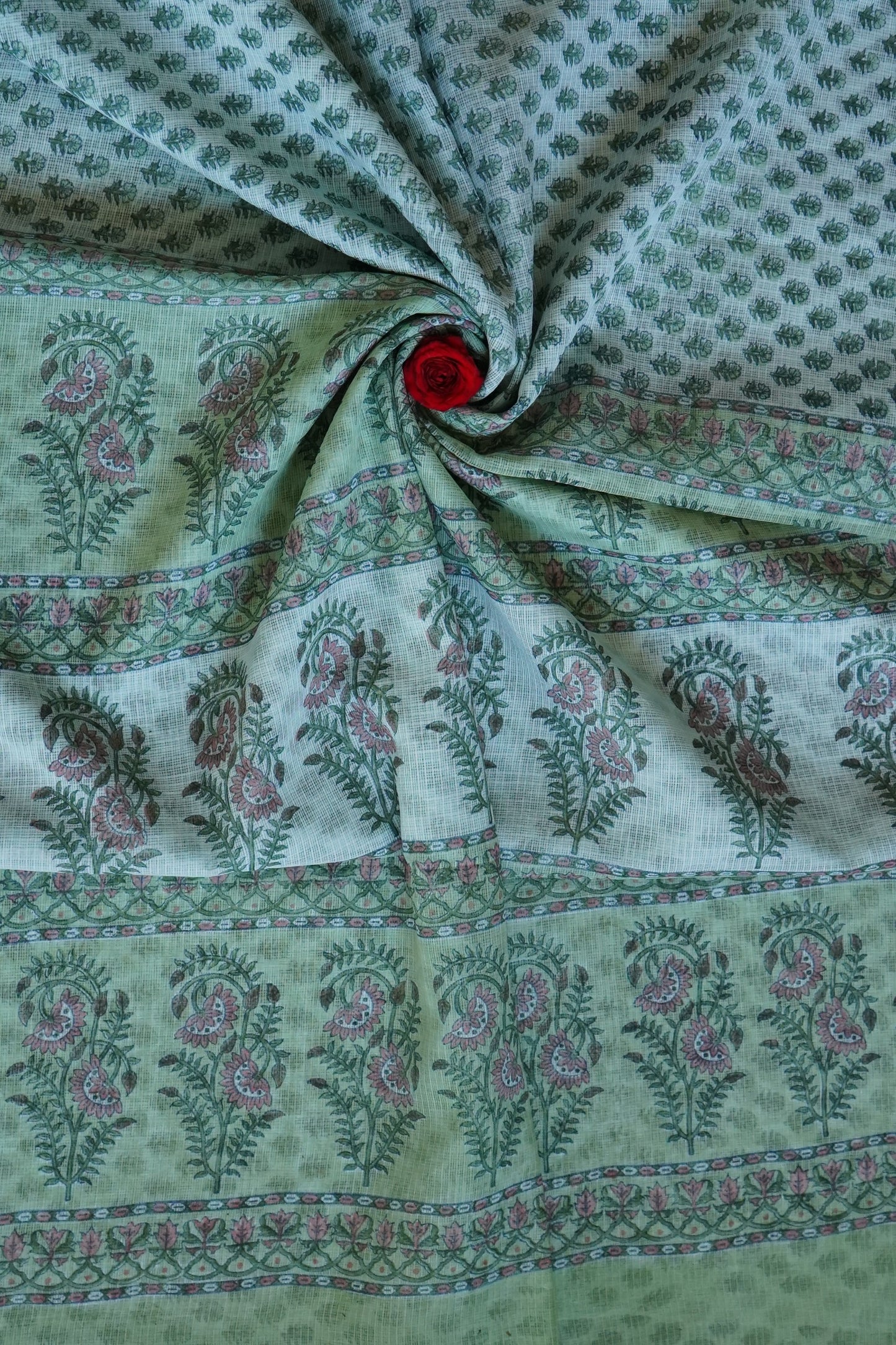 Hand Block Printed Kota Cotton Saree