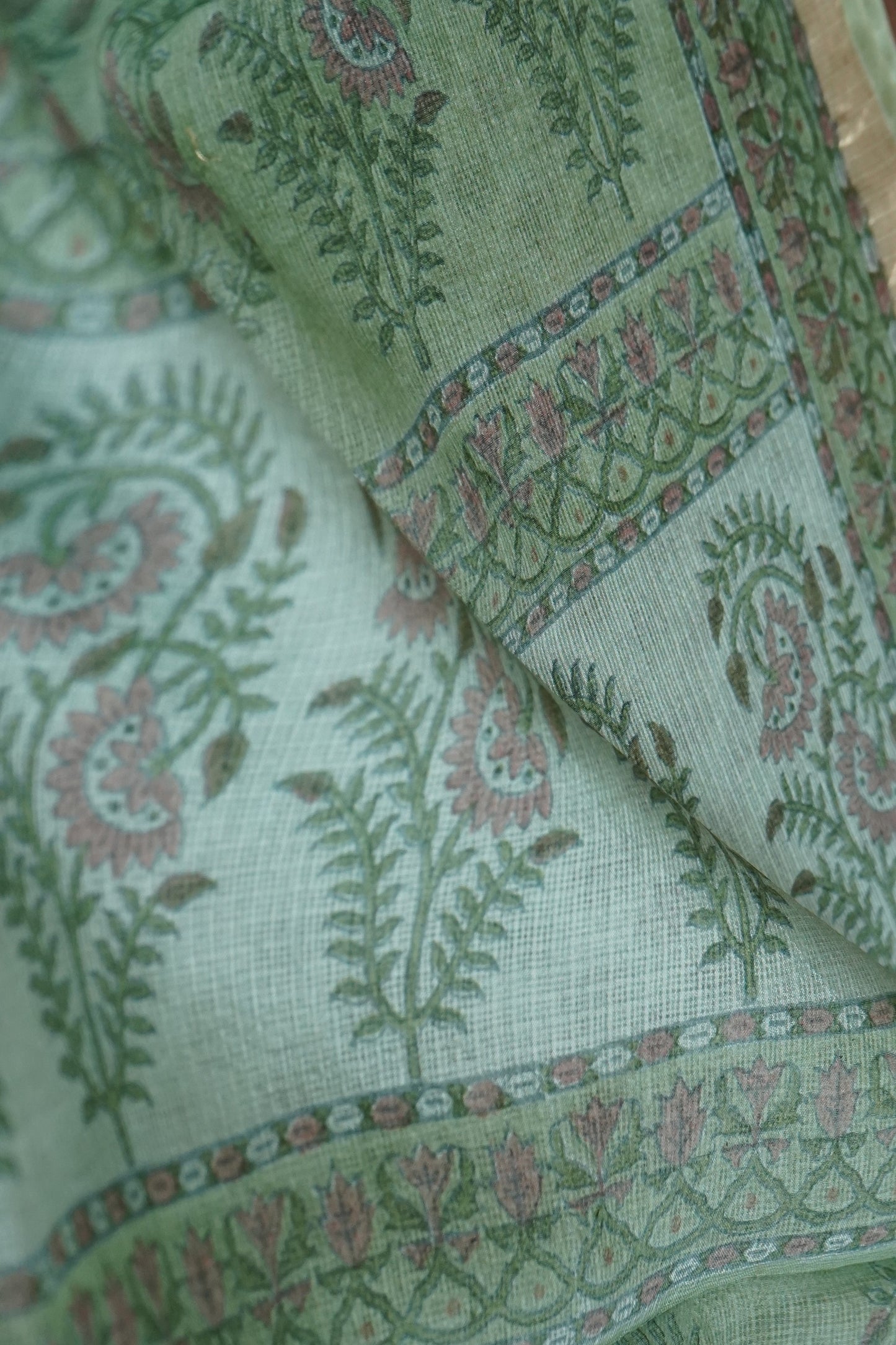 Hand Block Printed Kota Silk Saree