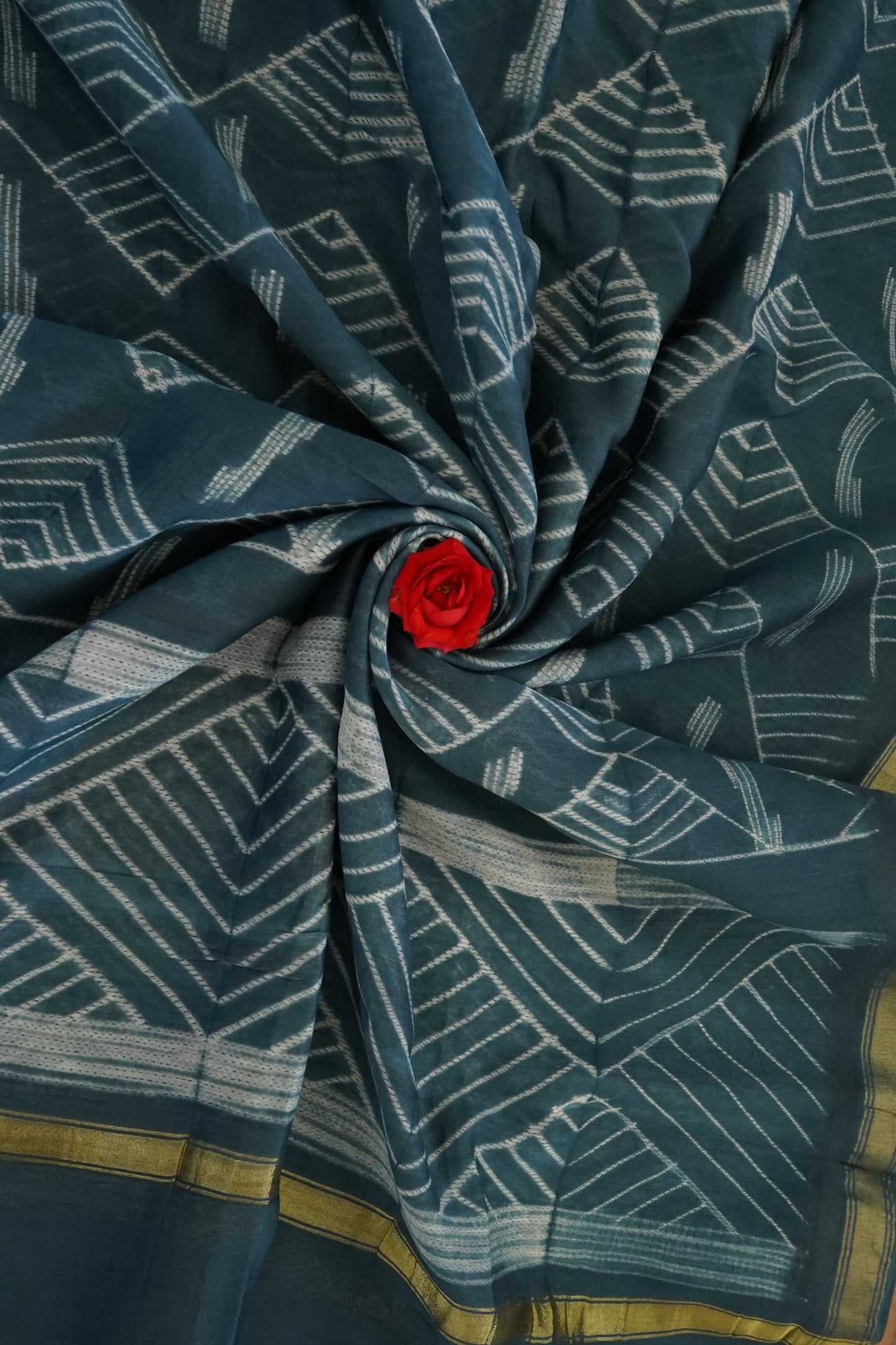 Hand Block Printed Chanderi Silk Cotton Dupatta