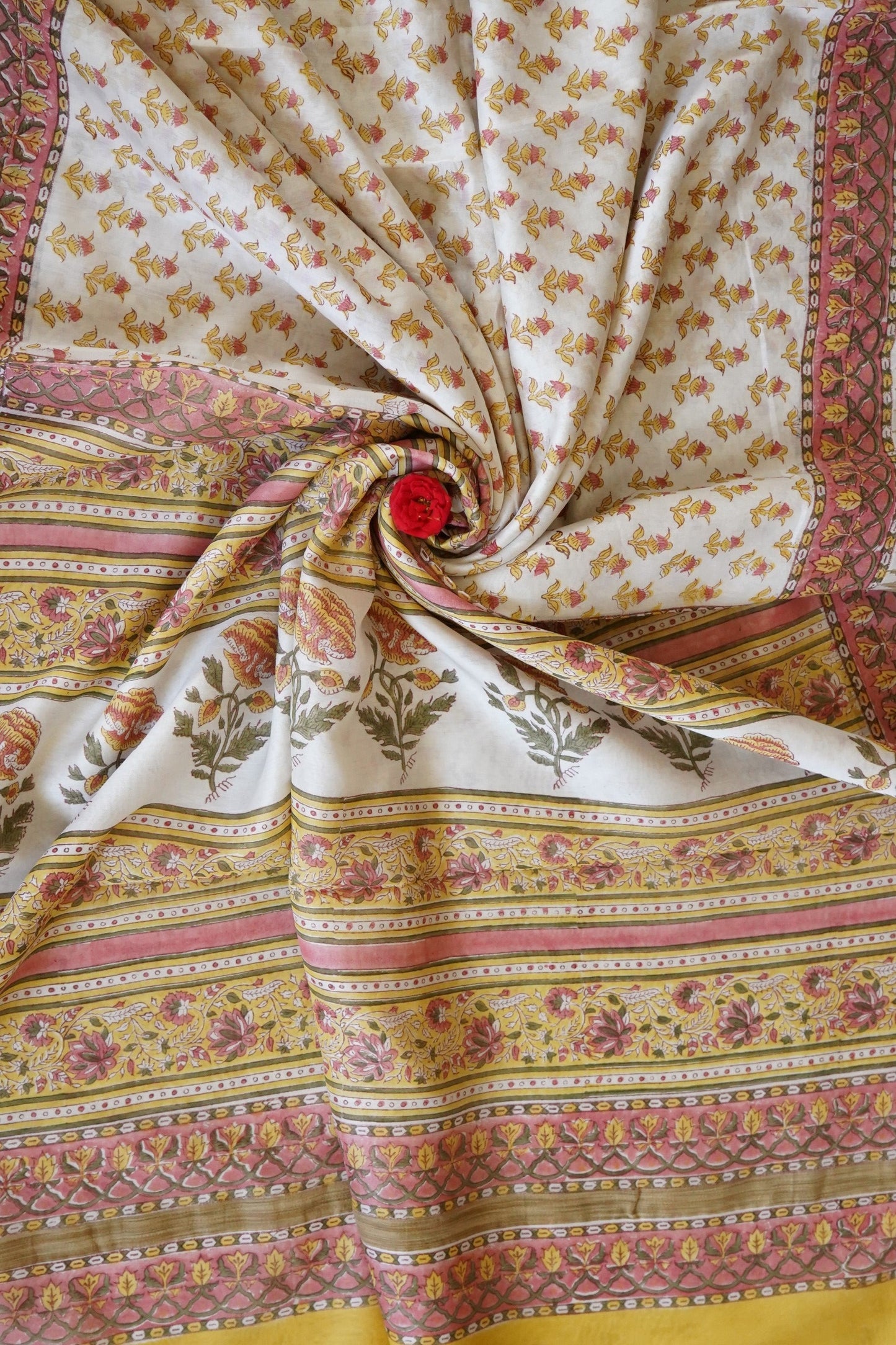 Hand Block Printed Chanderi Silk Cotton Saree
