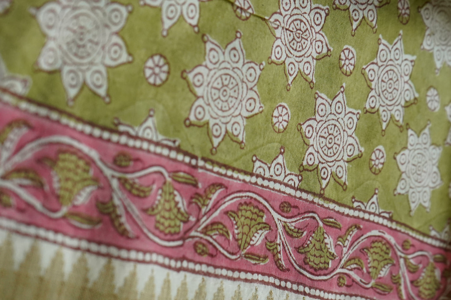 Hand Block Printed Chanderi Silk Cotton Saree