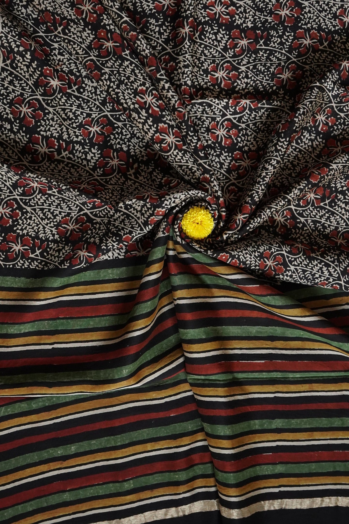 Hand Block Printed Chanderi Silk Cotton Saree