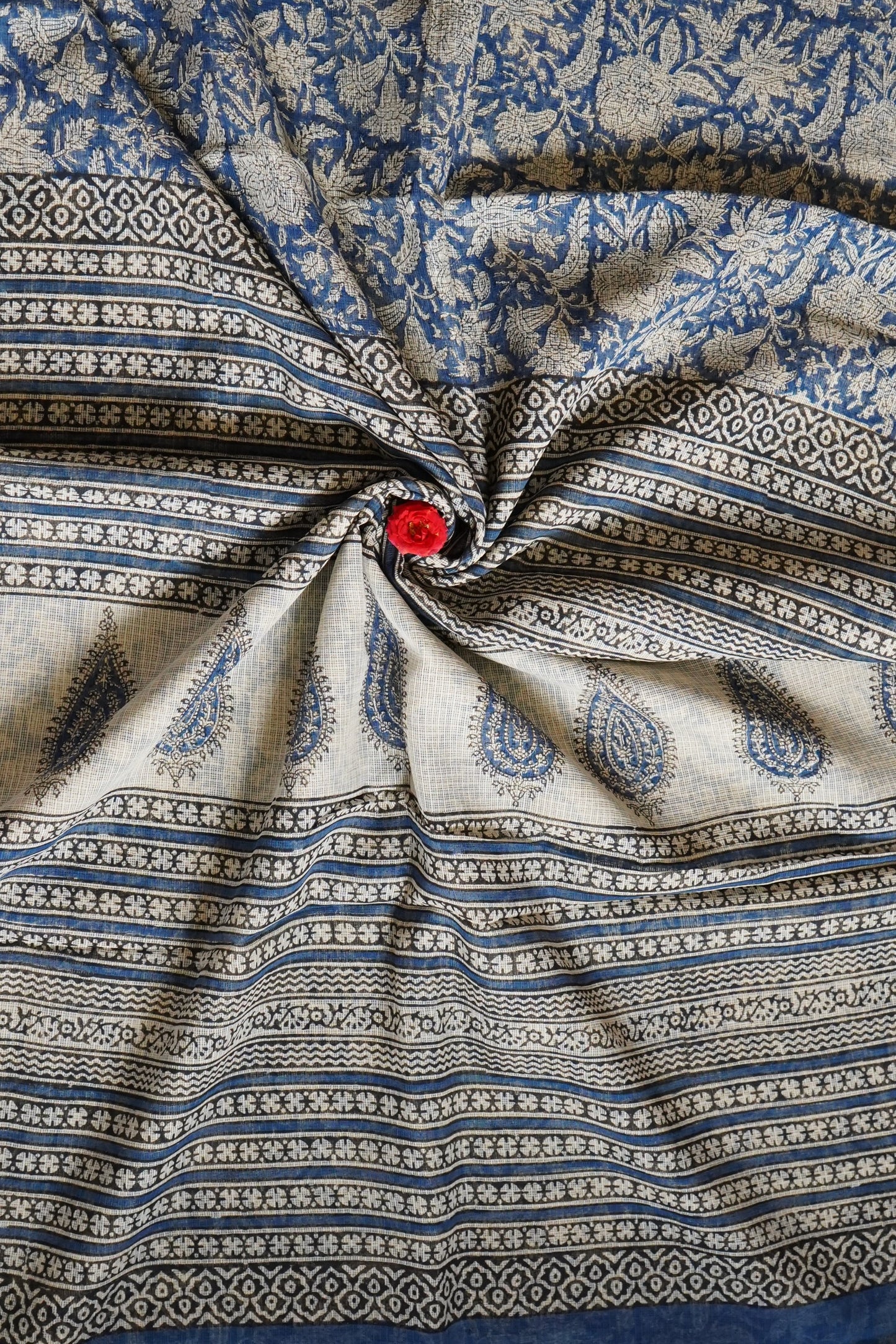 Hand Block Printed Kota Cotton Saree