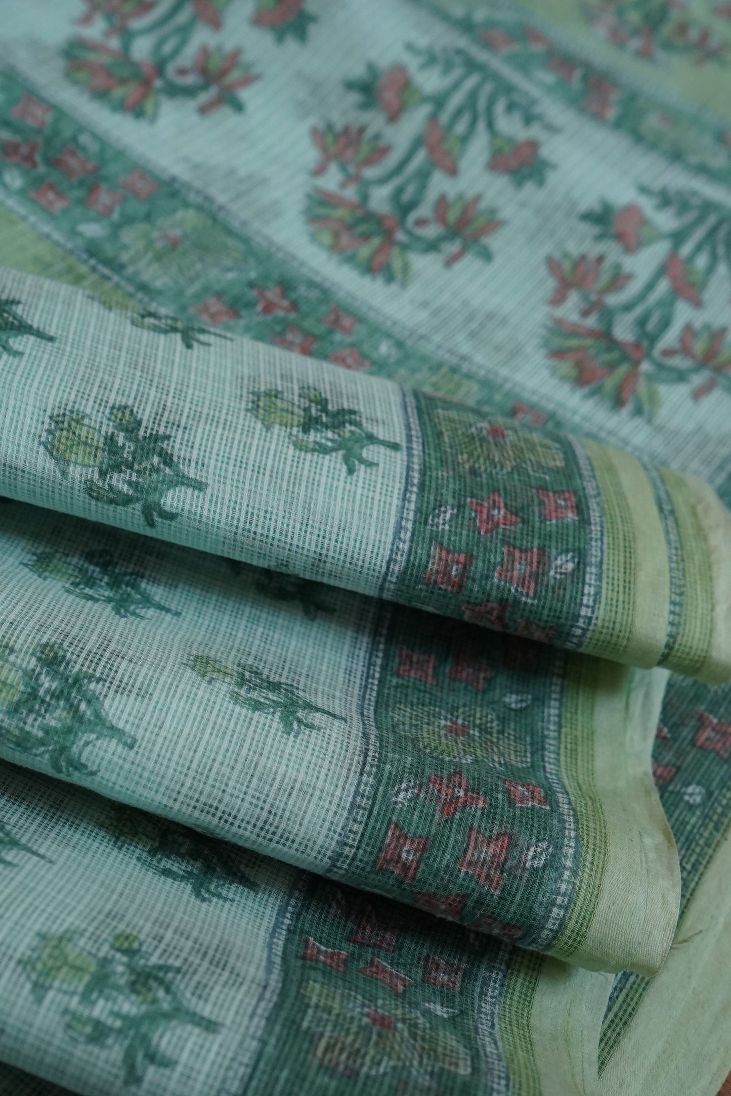 Hand Block Printed Kota Cotton Saree