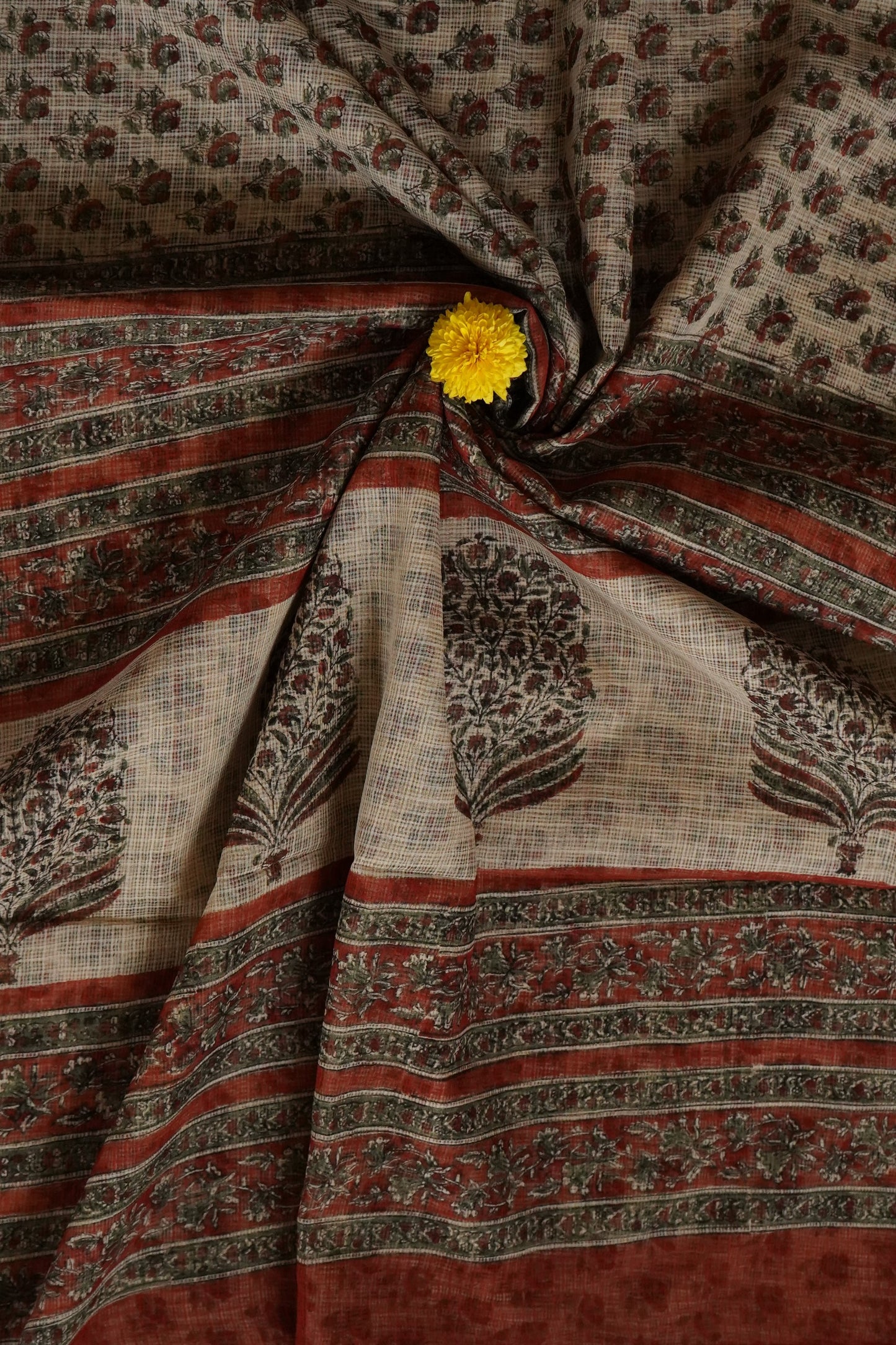 Hand Block Printed Kota Cotton Saree
