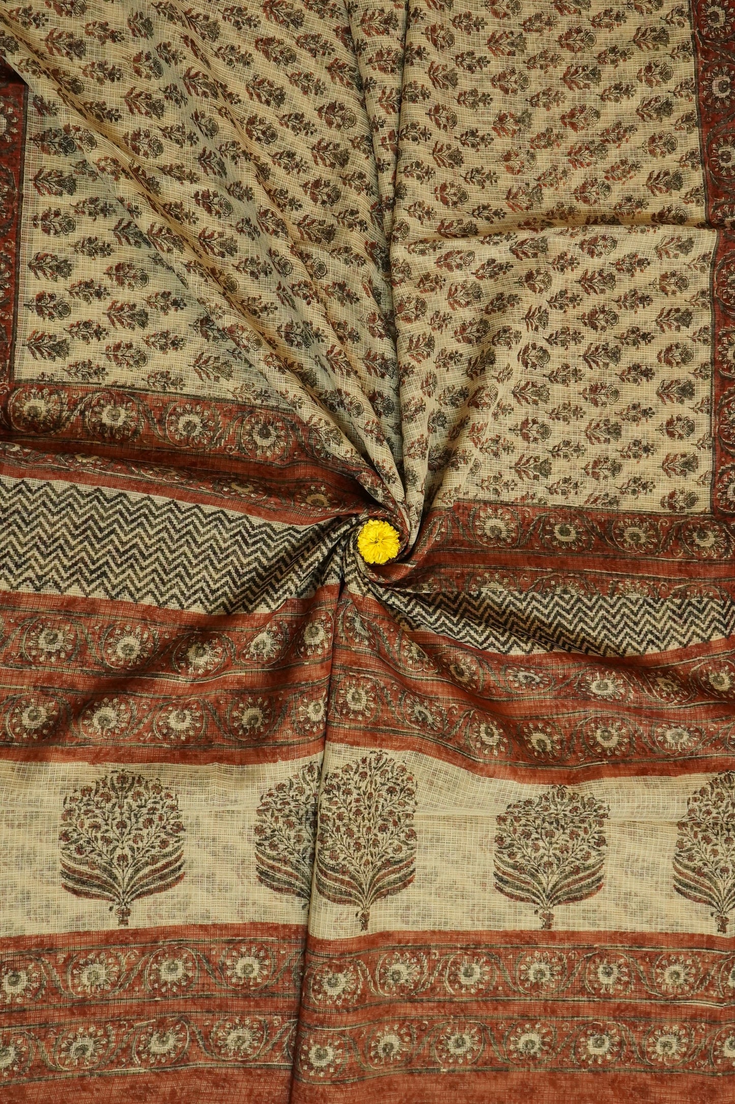 Hand Block Printed Kota Cotton Saree