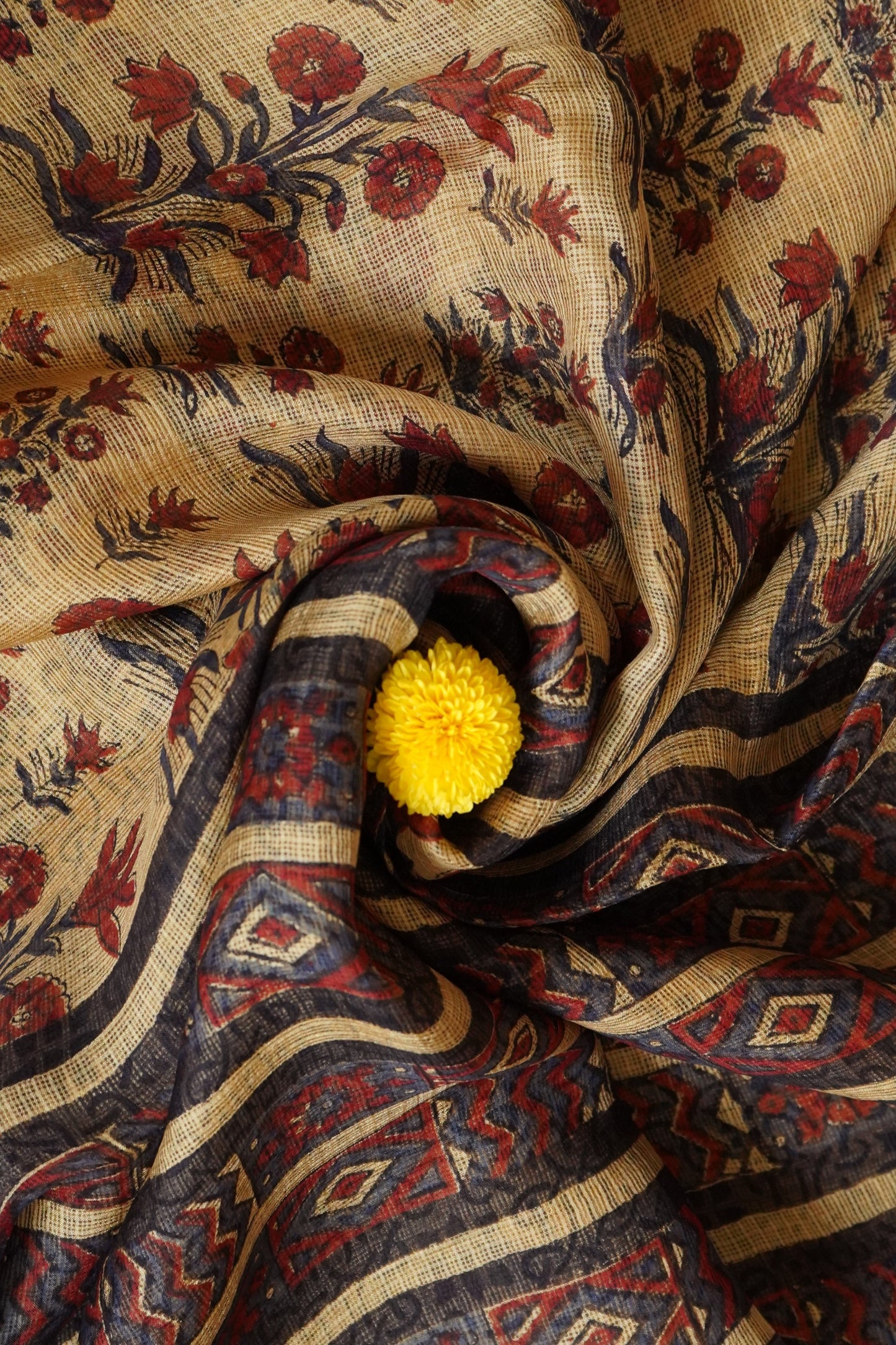 Hand Block Printed Kota Silk Saree
