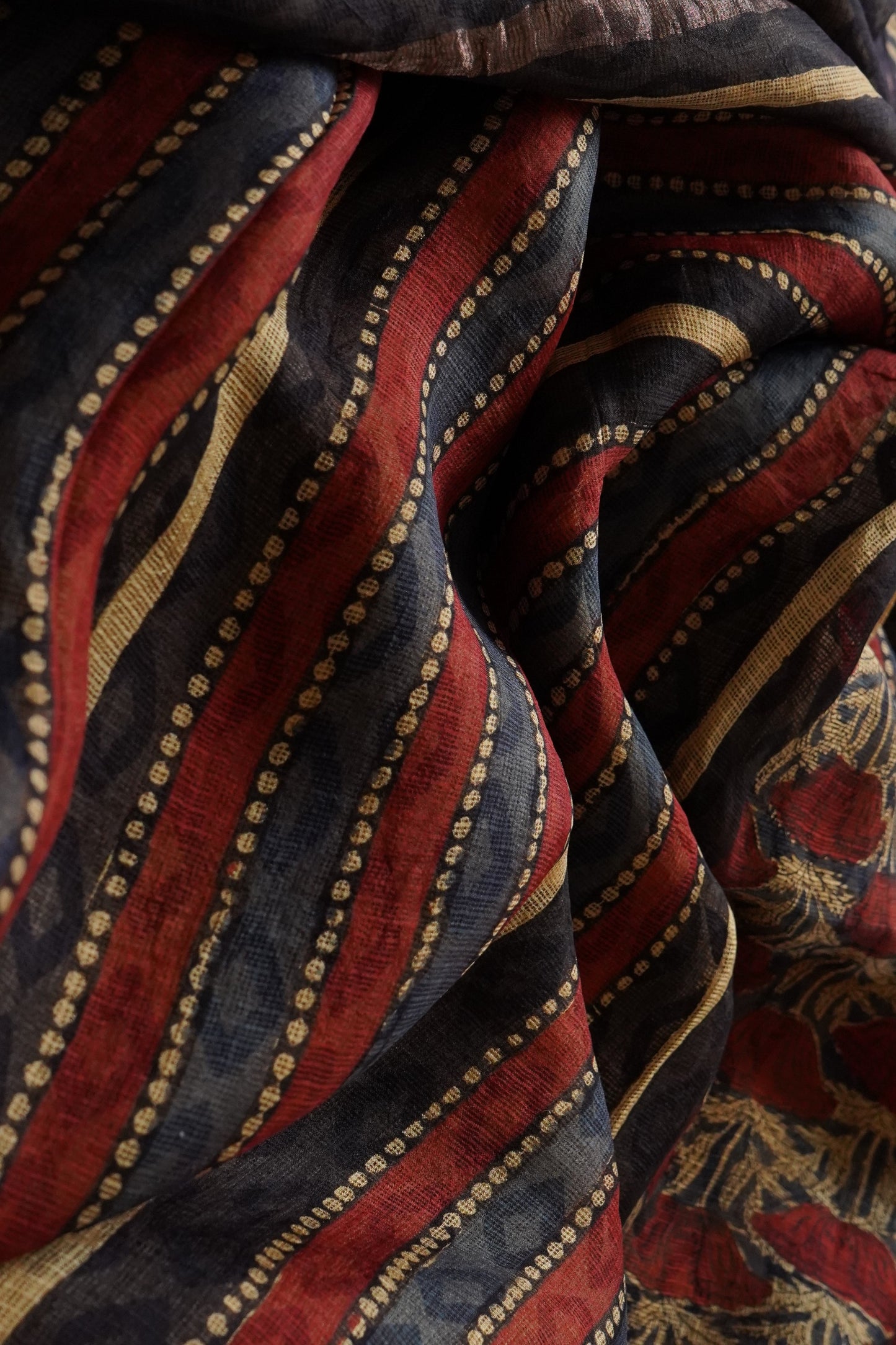 Hand Block Printed Kota Silk Saree