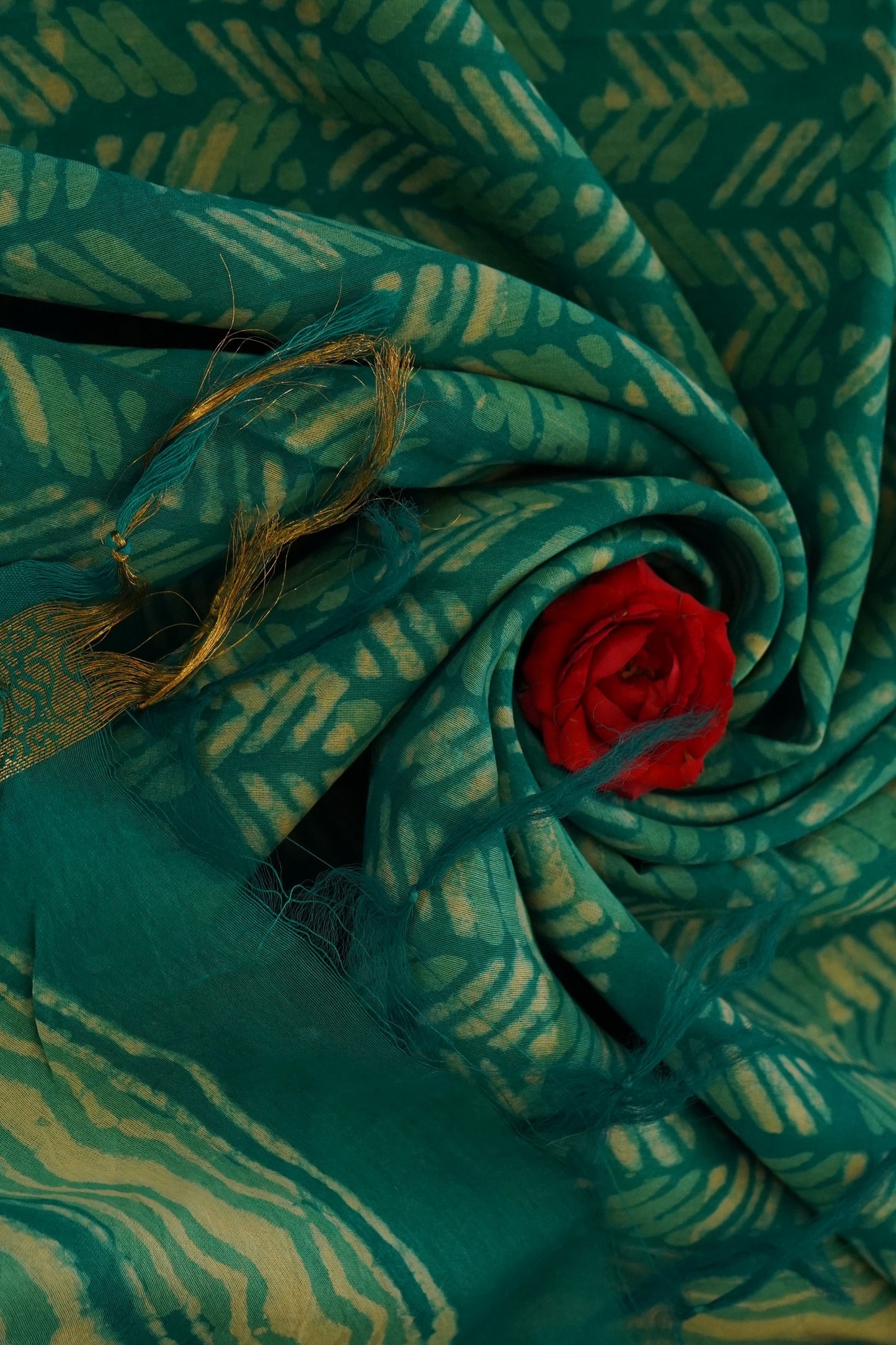 Hand Block Printed Chanderi Silk Cotton Dupatta