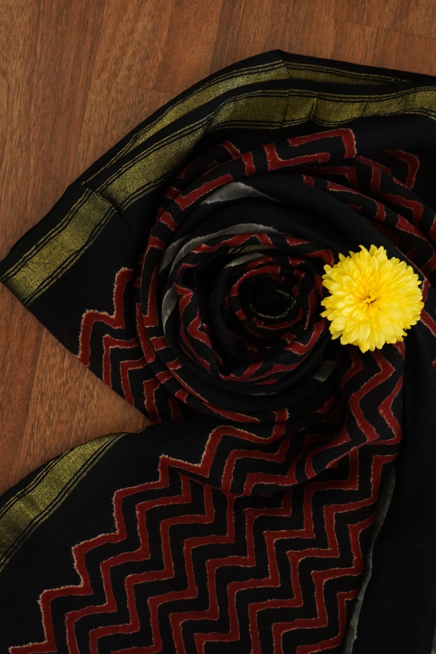 Hand Block Printed Chanderi Silk Cotton Dupatta