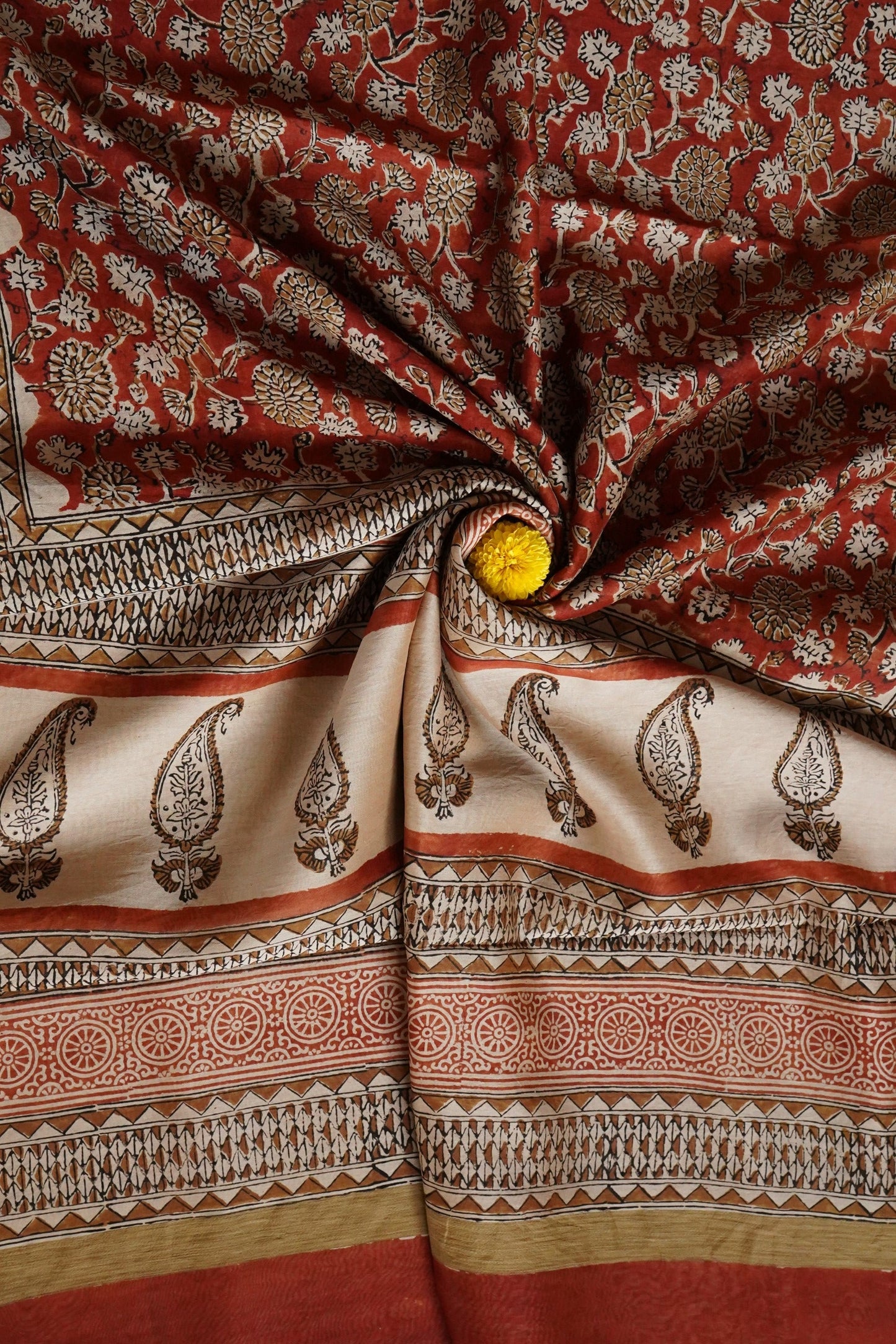Hand Block Printed Chanderi Silk Cotton Saree