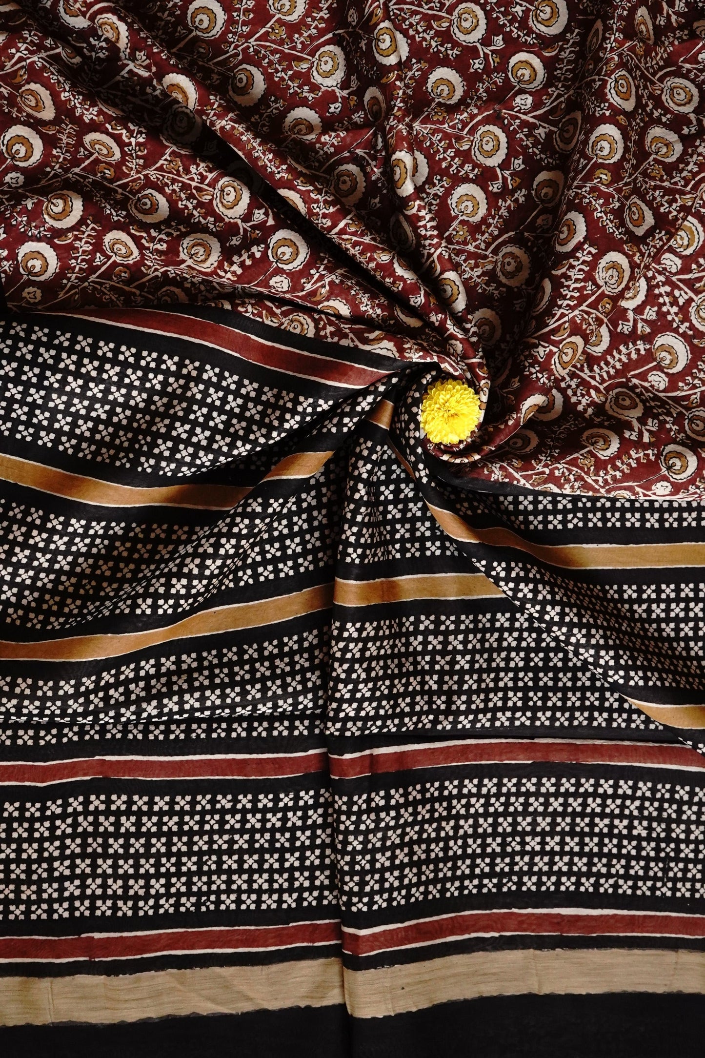 Hand Block Printed Chanderi Silk Cotton Saree