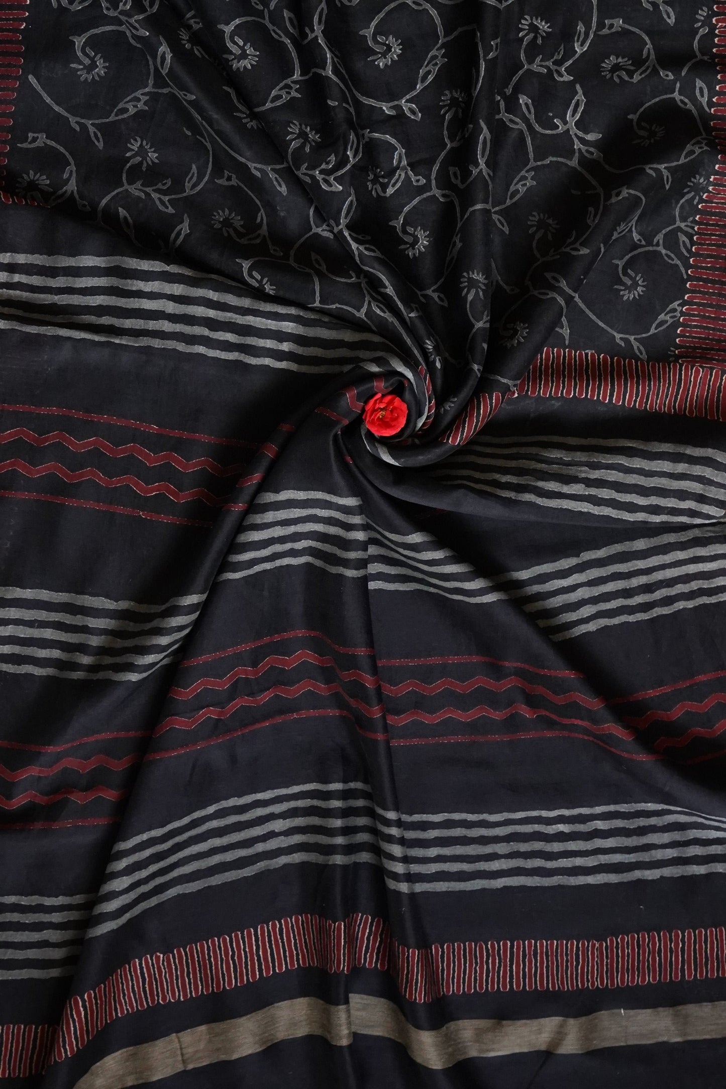 Hand Block Printed Chanderi Silk Cotton Saree