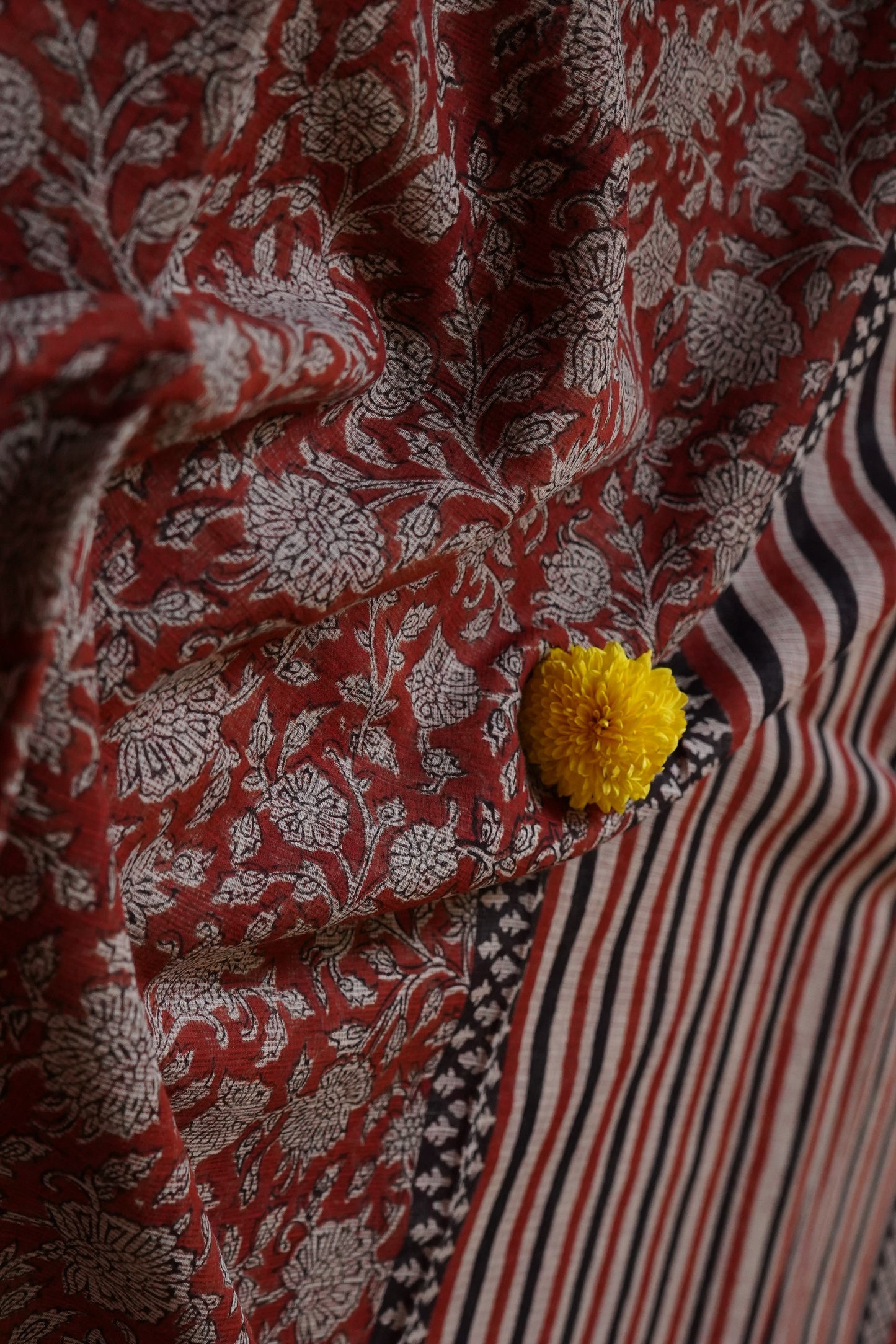 Hand Block Printed Kota Cotton Saree