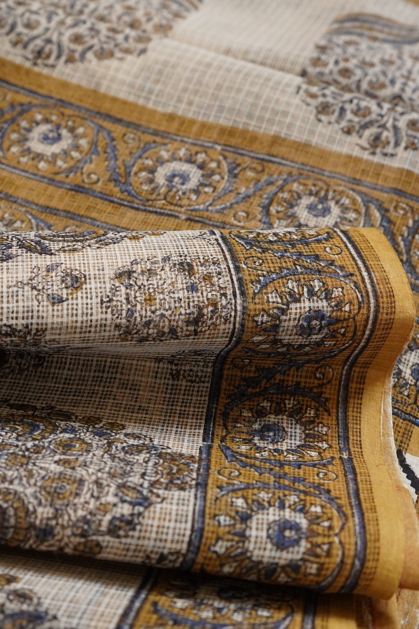 Hand Block Printed Kota Cotton Saree
