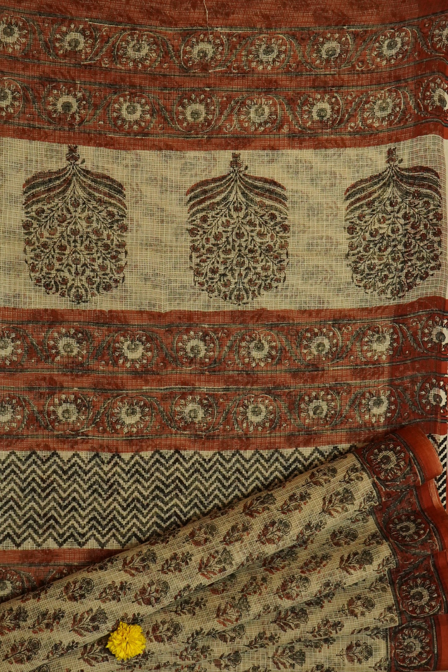 Hand Block Printed Kota Cotton Saree
