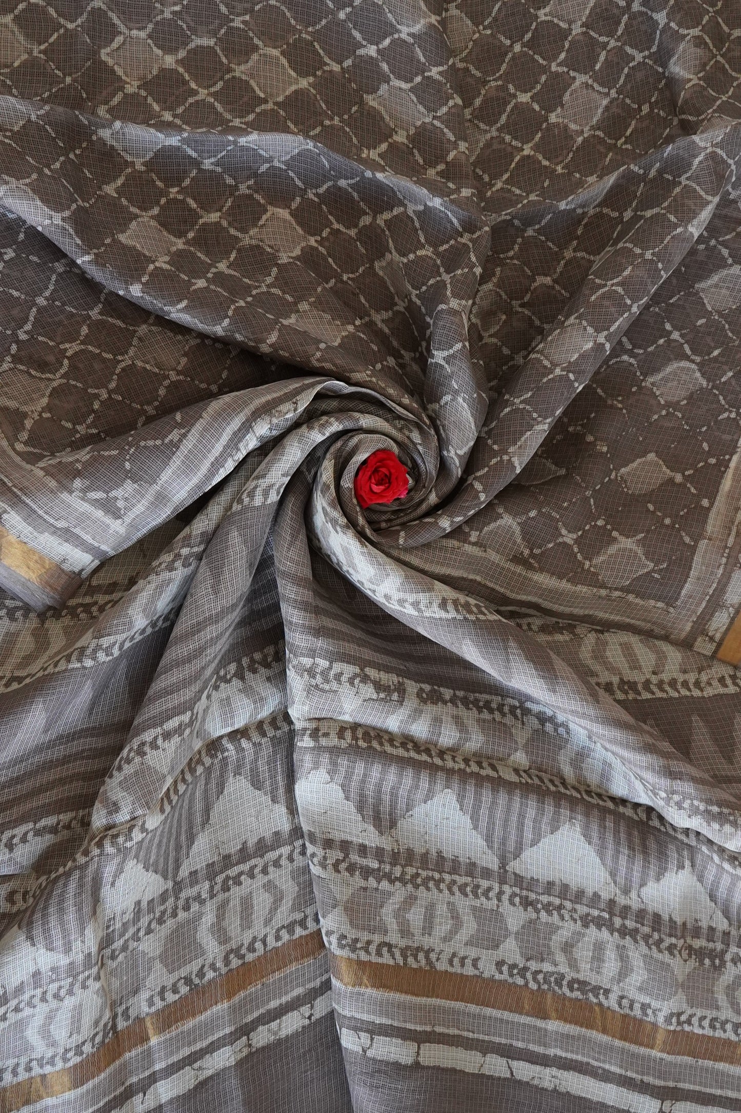 Hand Block Printed Kota Silk Saree