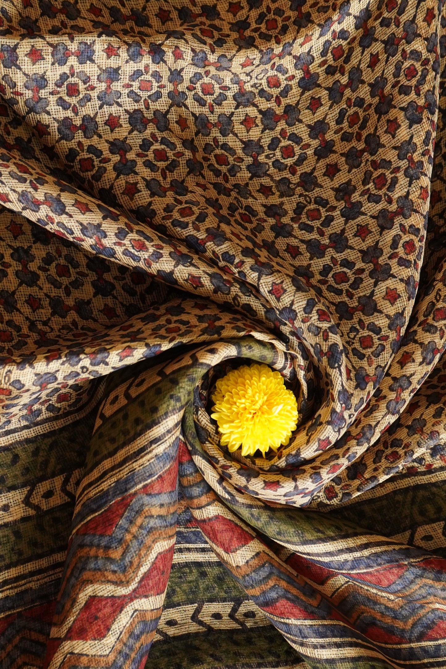 Hand Block Printed Kota Silk Saree