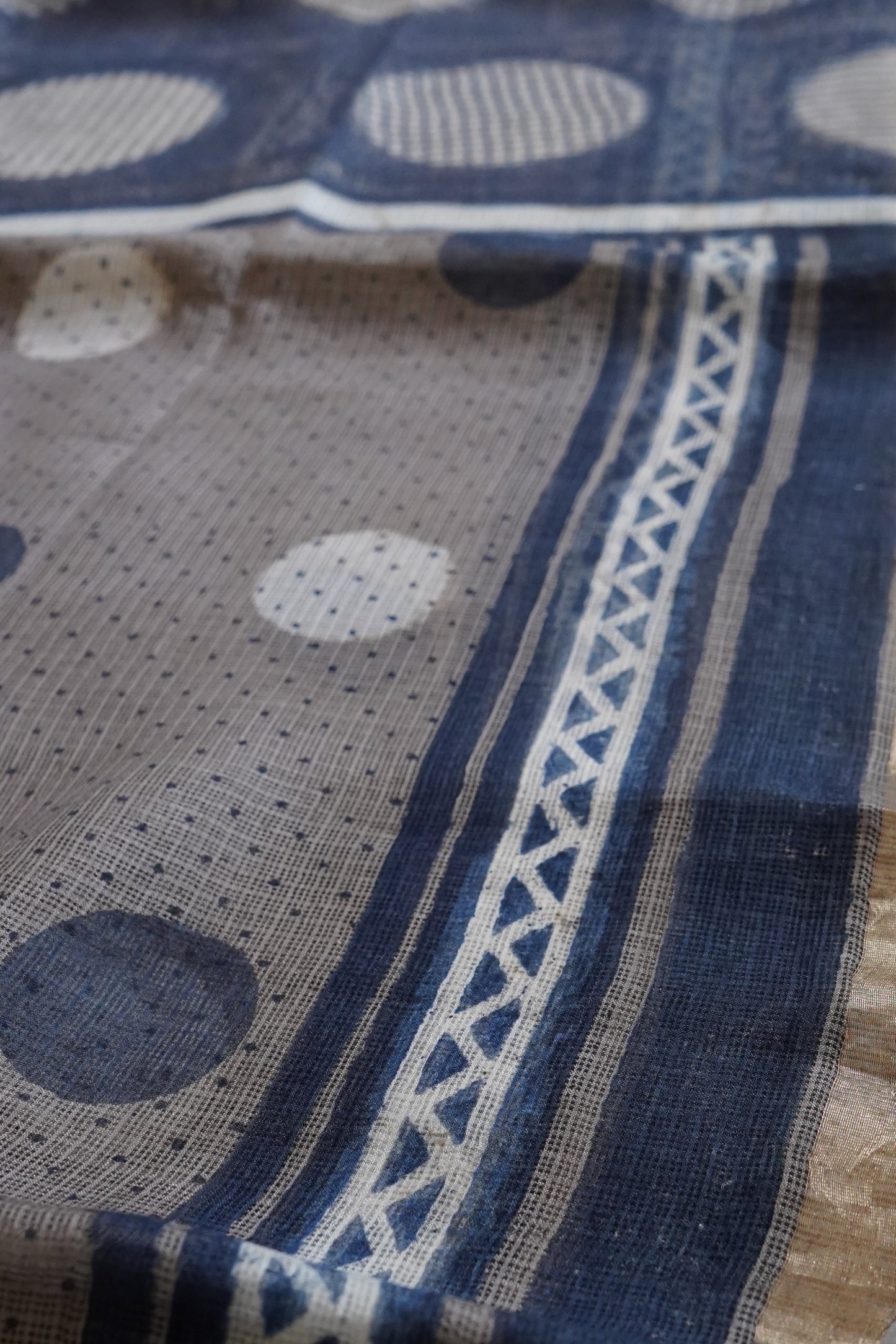 Hand Block Printed Kota Silk Saree