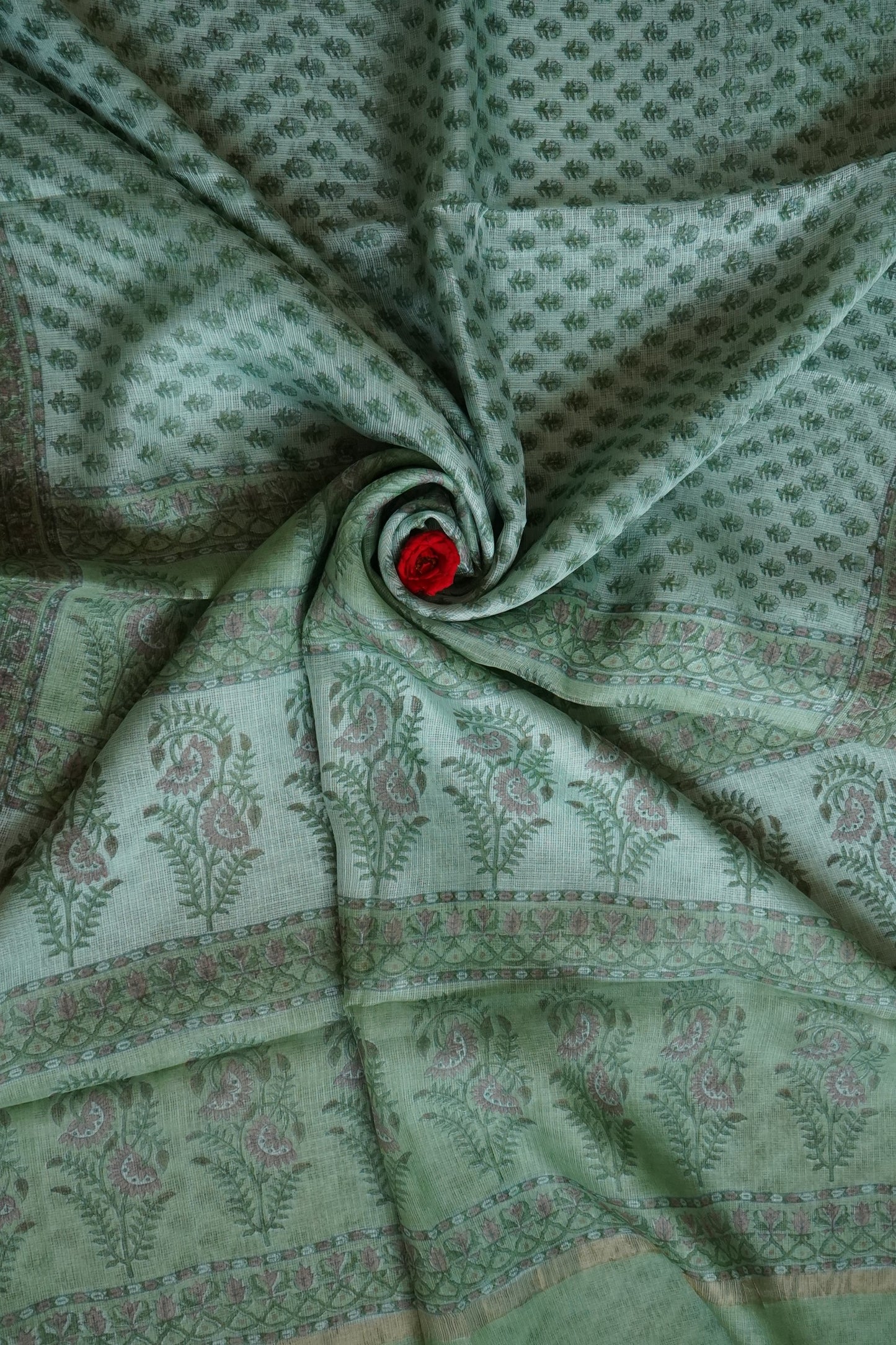 Hand Block Printed Kota Silk Saree