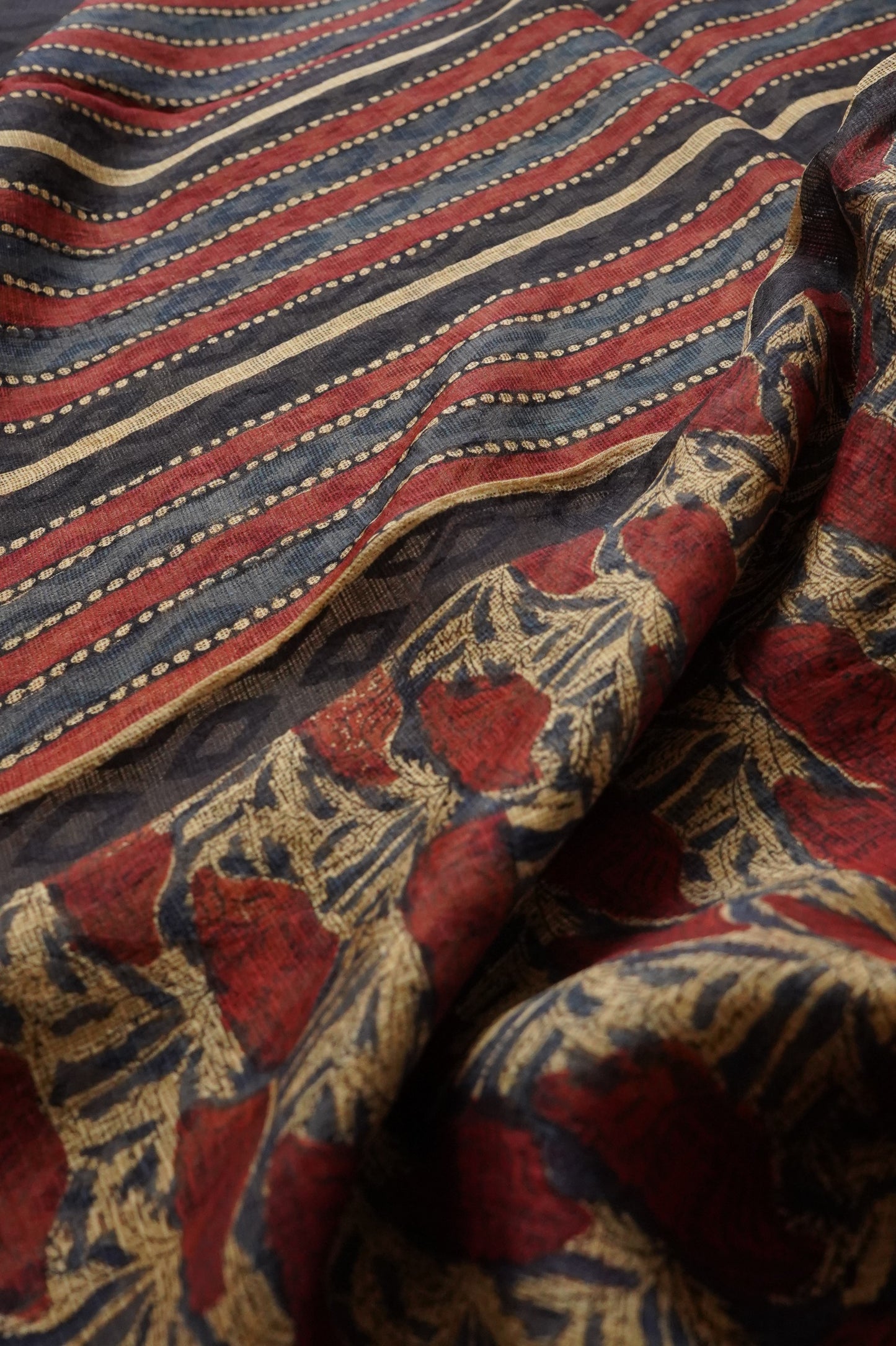 Hand Block Printed Kota Silk Saree
