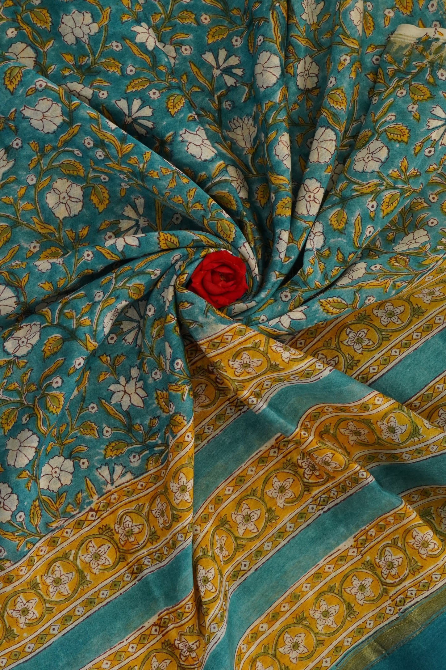 Hand Block Printed Chanderi Silk Cotton Dupatta