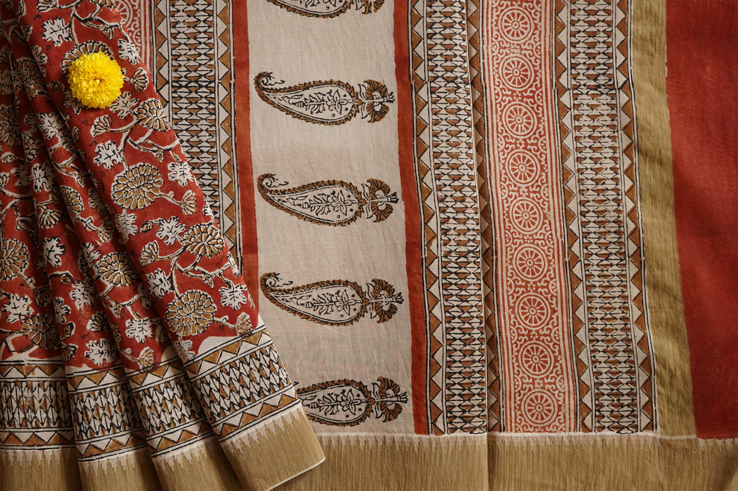 Hand Block Printed Chanderi Silk Cotton Saree