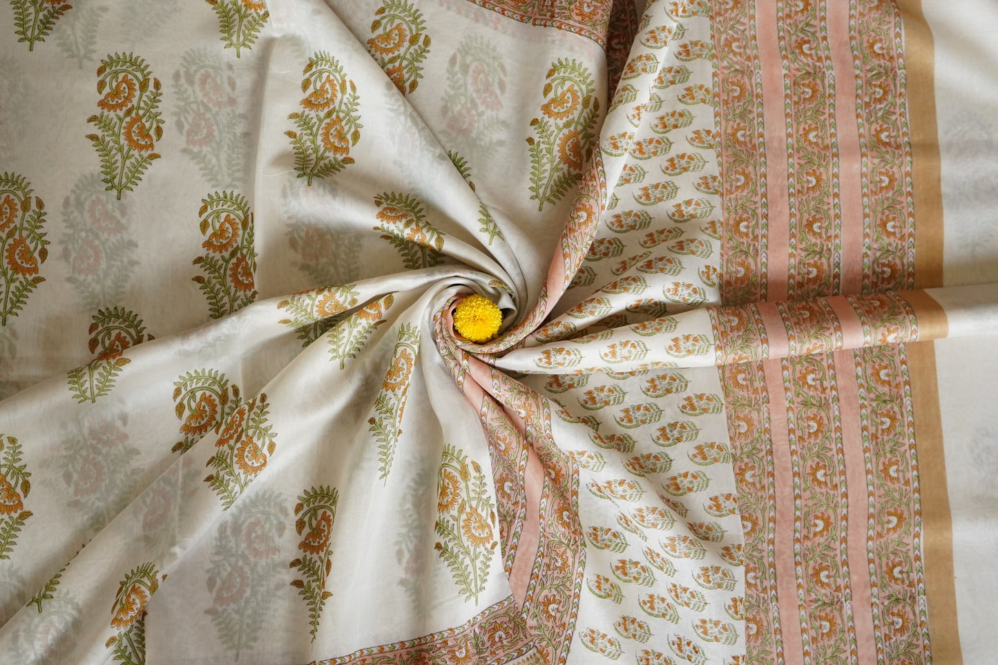 Hand Block Printed Chanderi Silk Cotton Saree