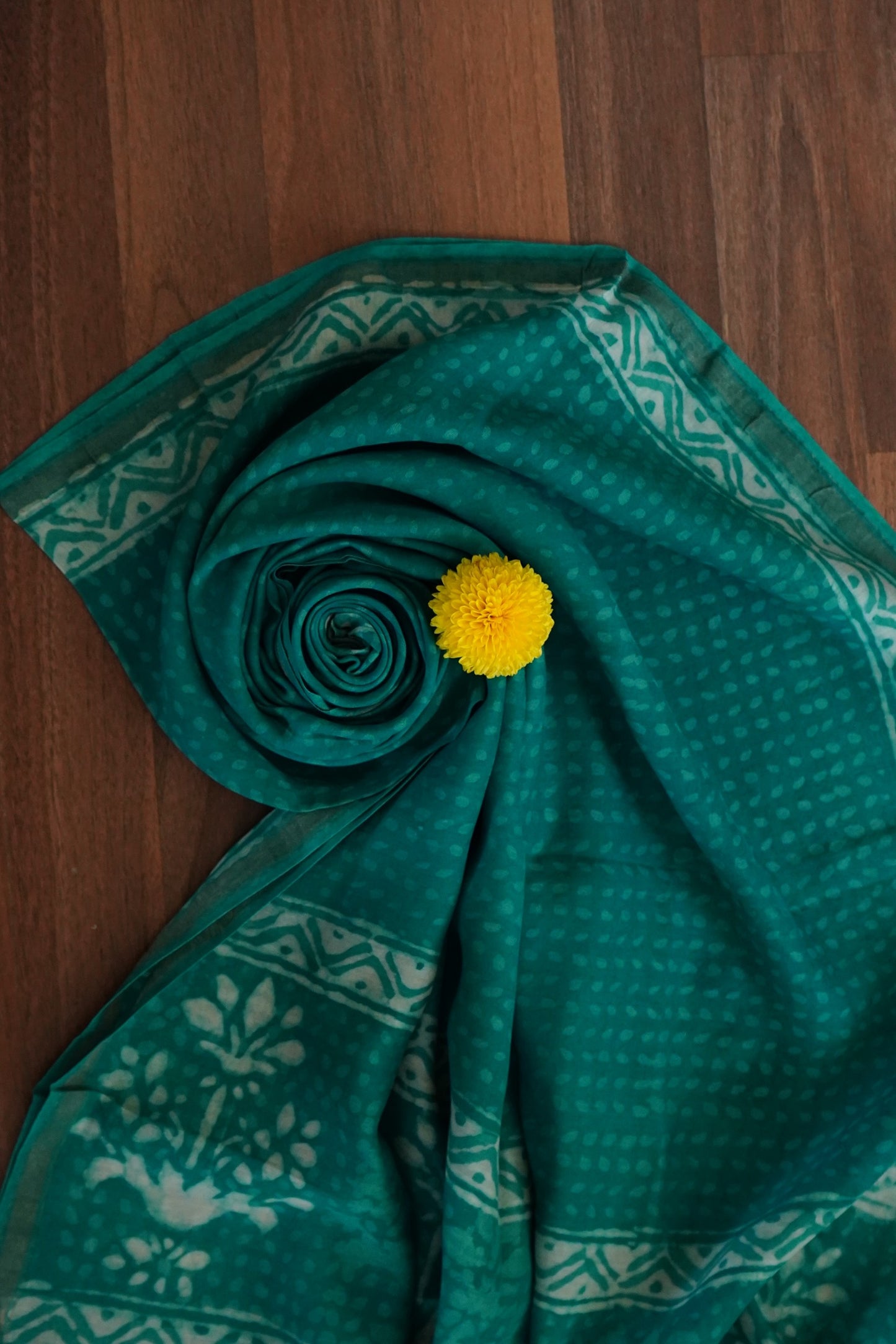 Hand Block Printed Chanderi Silk Cotton Suit Set