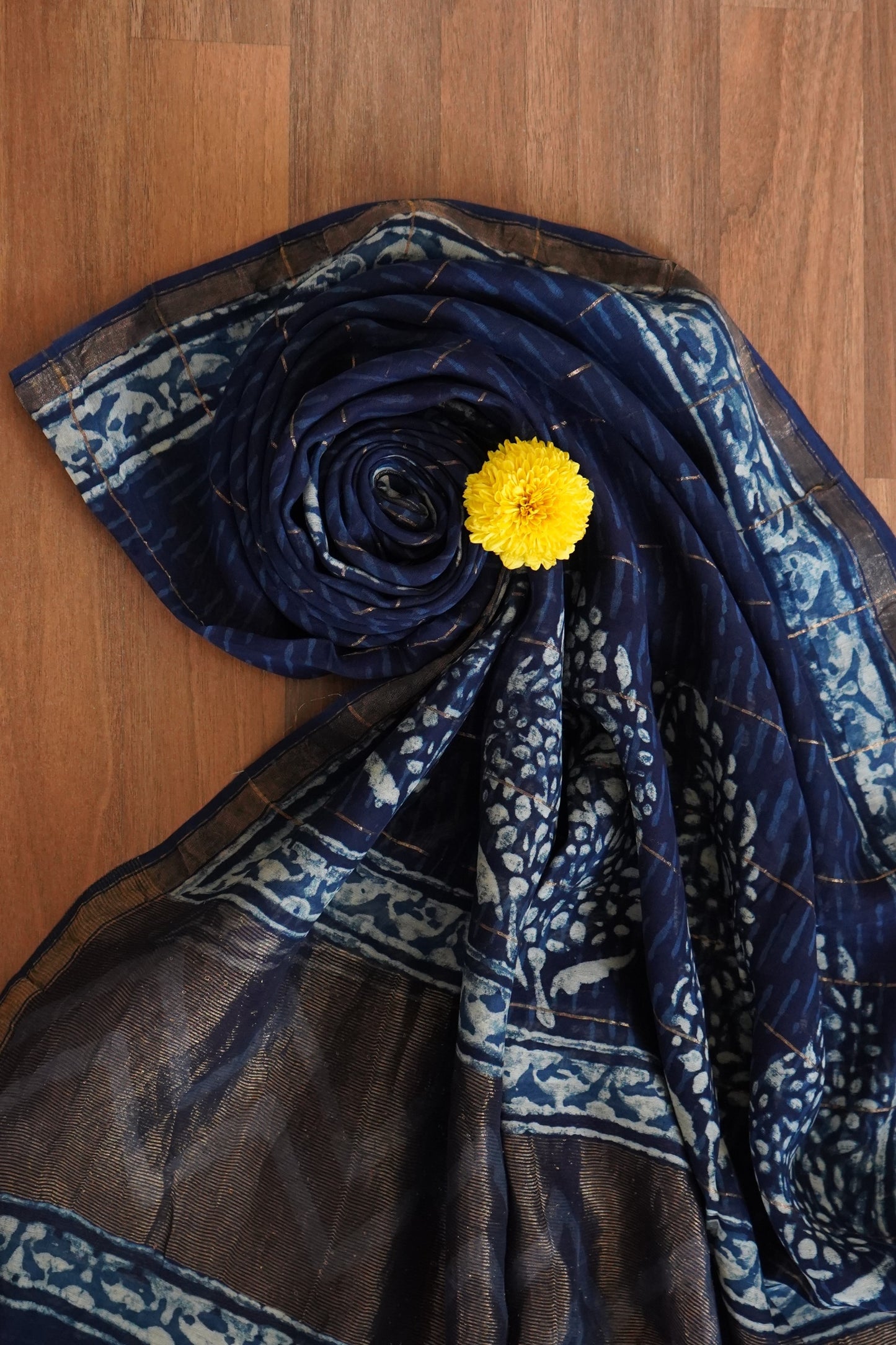 Hand Block Printed Chanderi Silk Cotton Suit Set