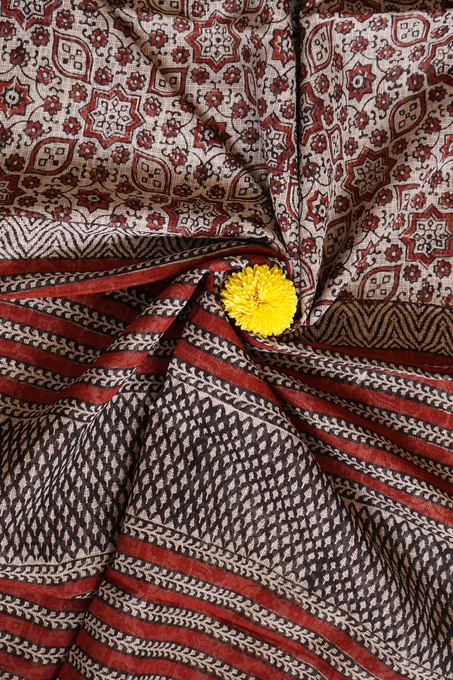 Hand Block Printed Kota Cotton Saree