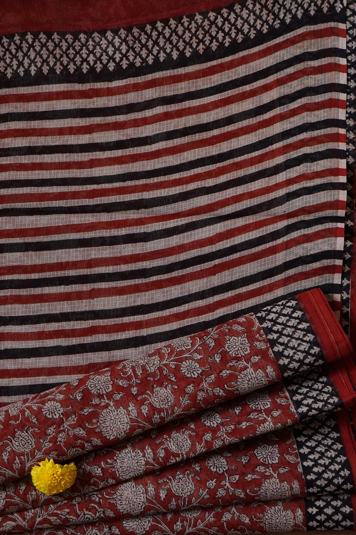 Hand Block Printed Kota Cotton Saree