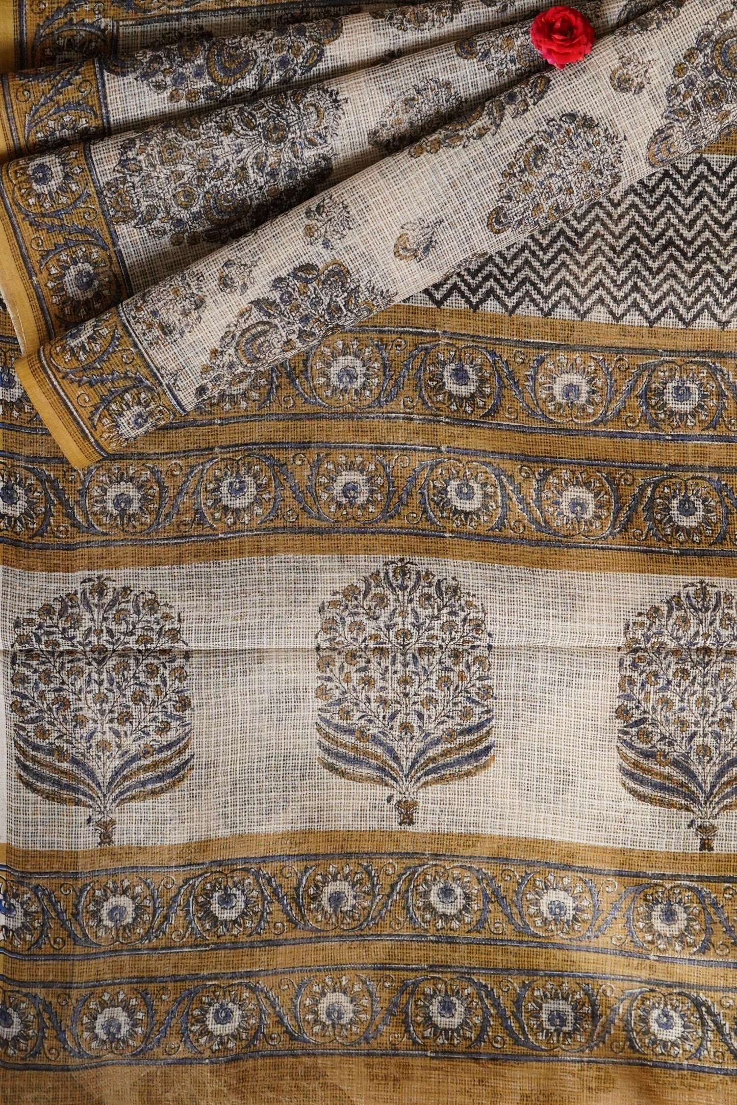 Hand Block Printed Kota Cotton Saree