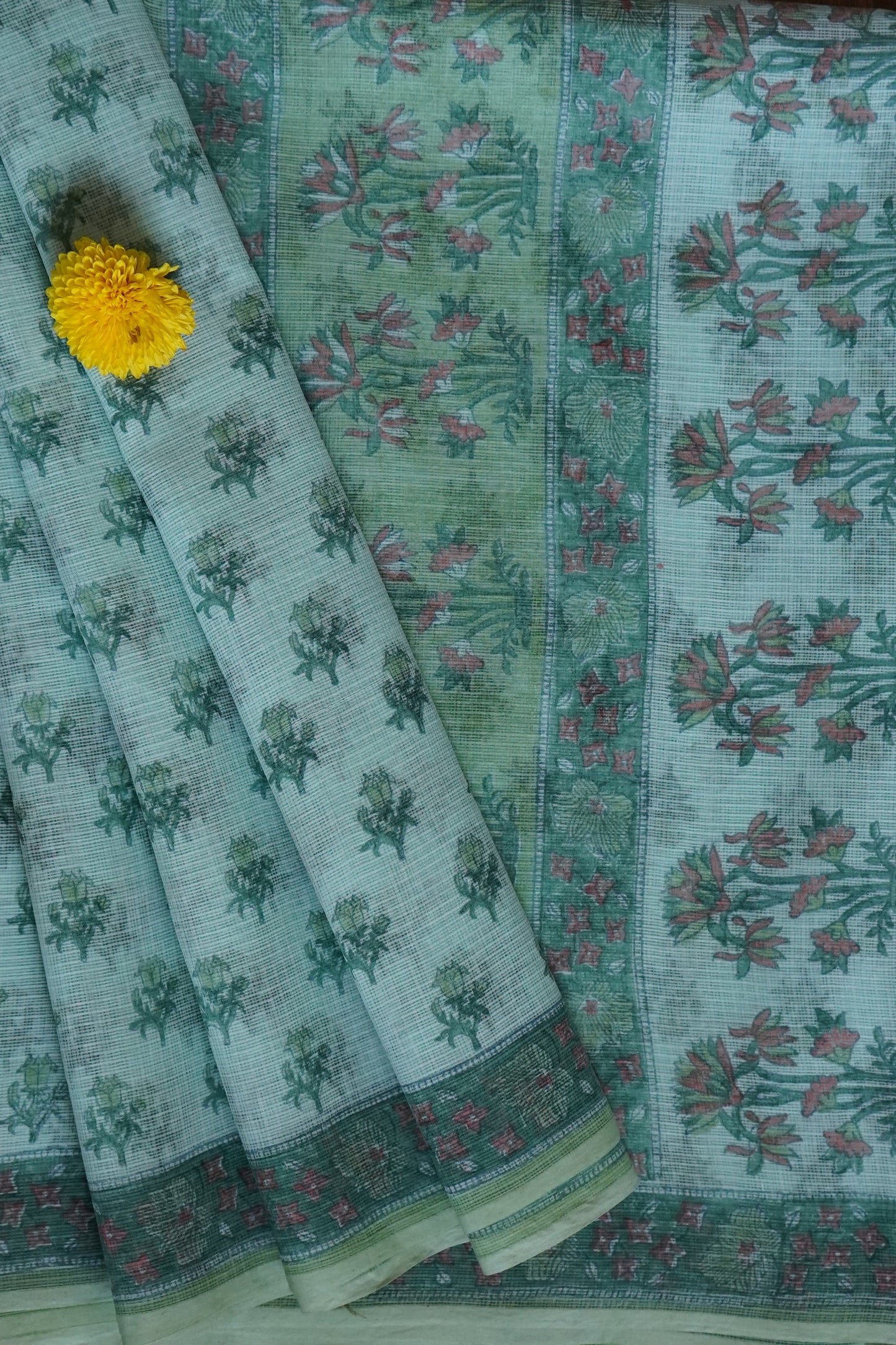 Hand Block Printed Kota Cotton Saree