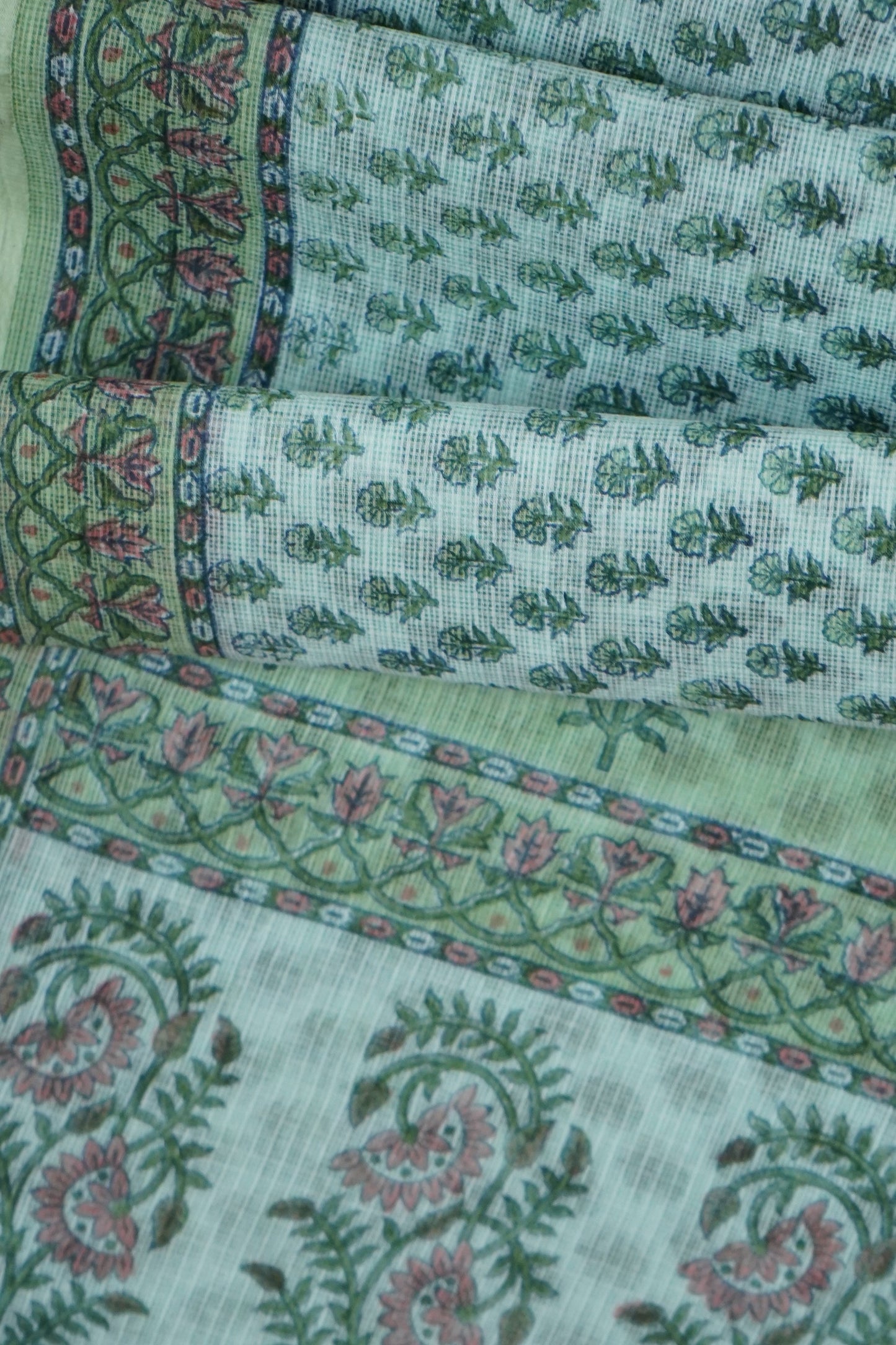 Hand Block Printed Kota Cotton Saree