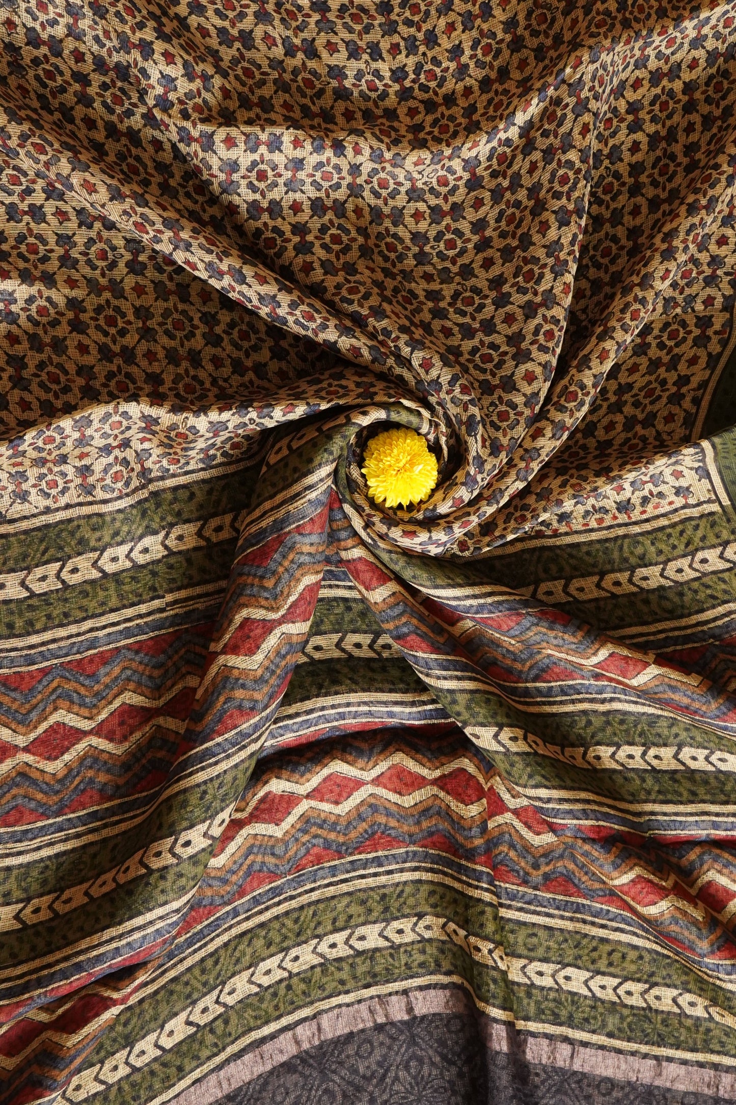 Hand Block Printed Kota Silk Saree