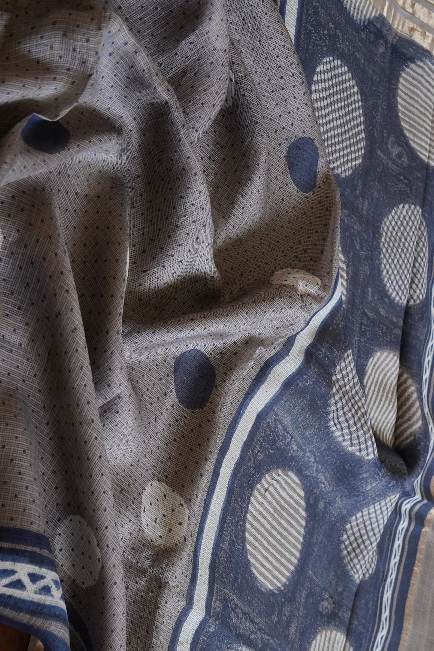 Hand Block Printed Kota Silk Saree