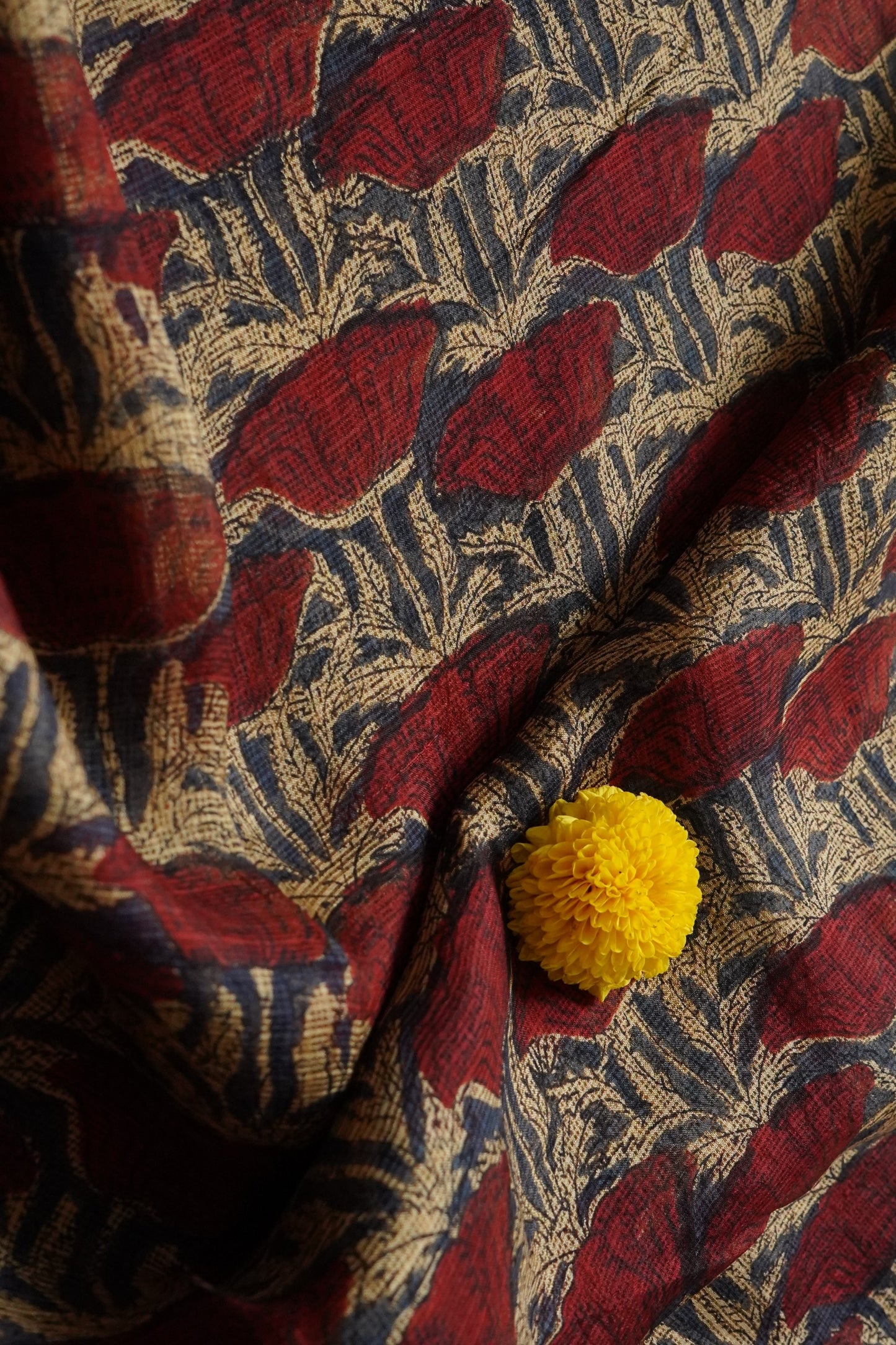 Hand Block Printed Kota Silk Saree