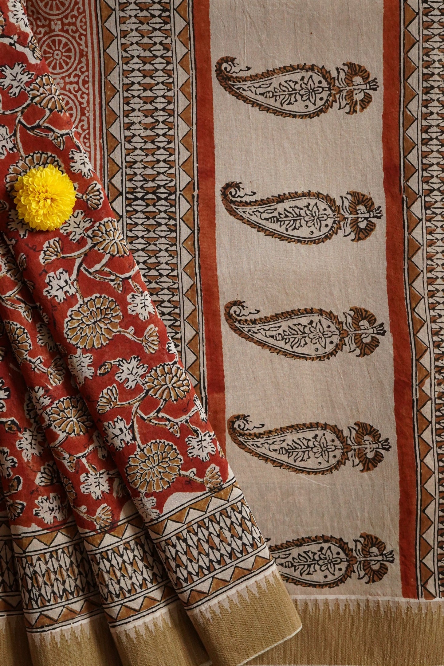 Hand Block Printed Chanderi Silk Cotton Saree
