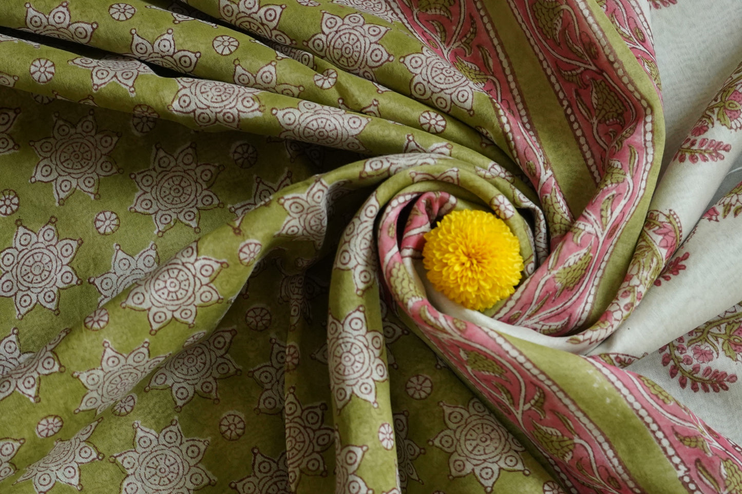 Hand Block Printed Chanderi Silk Cotton Saree