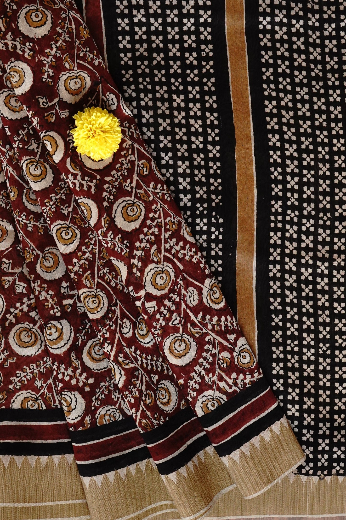 Hand Block Printed Chanderi Silk Cotton Saree