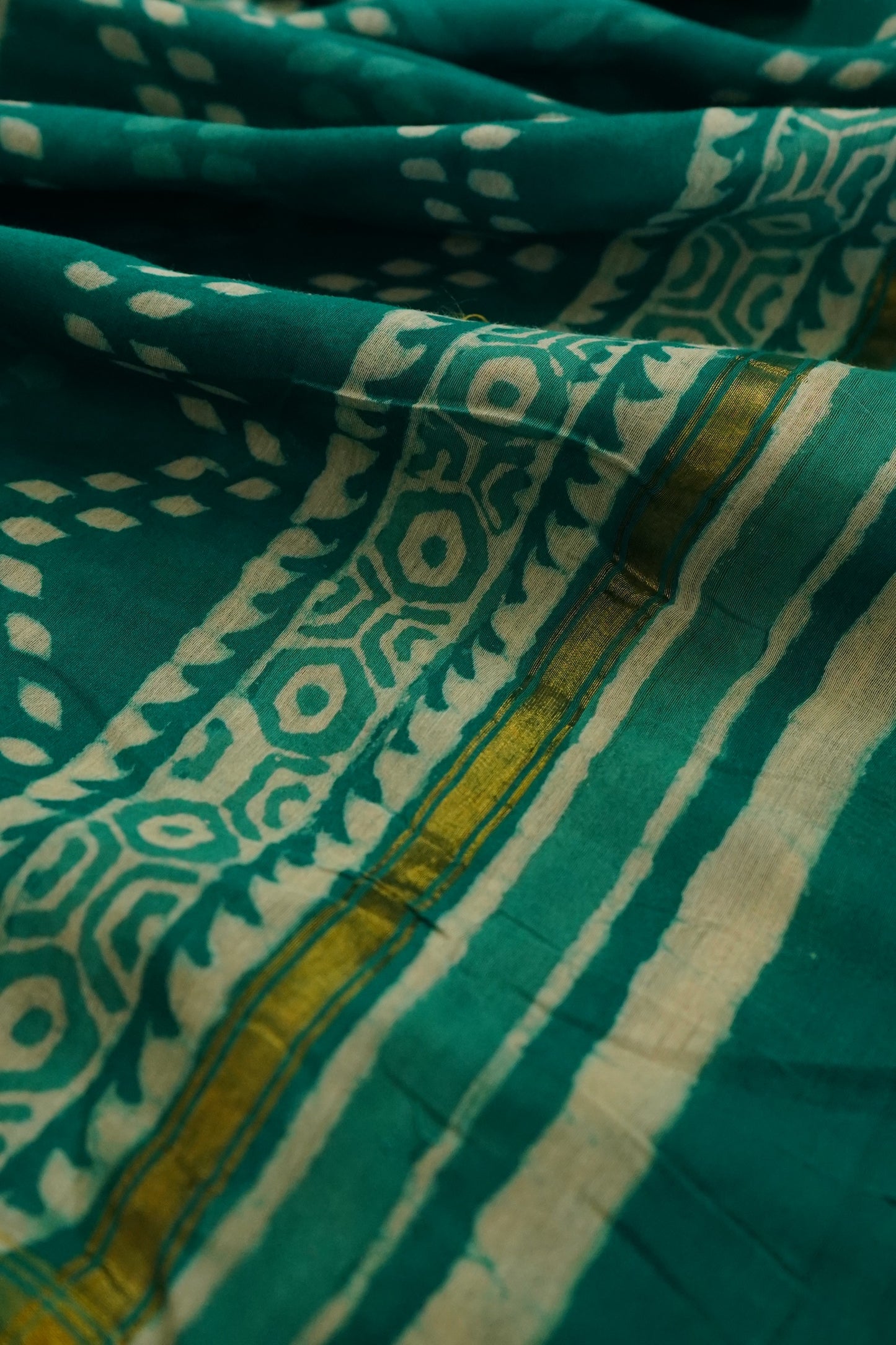 Hand Block Printed Chanderi Silk Cotton Suit Set