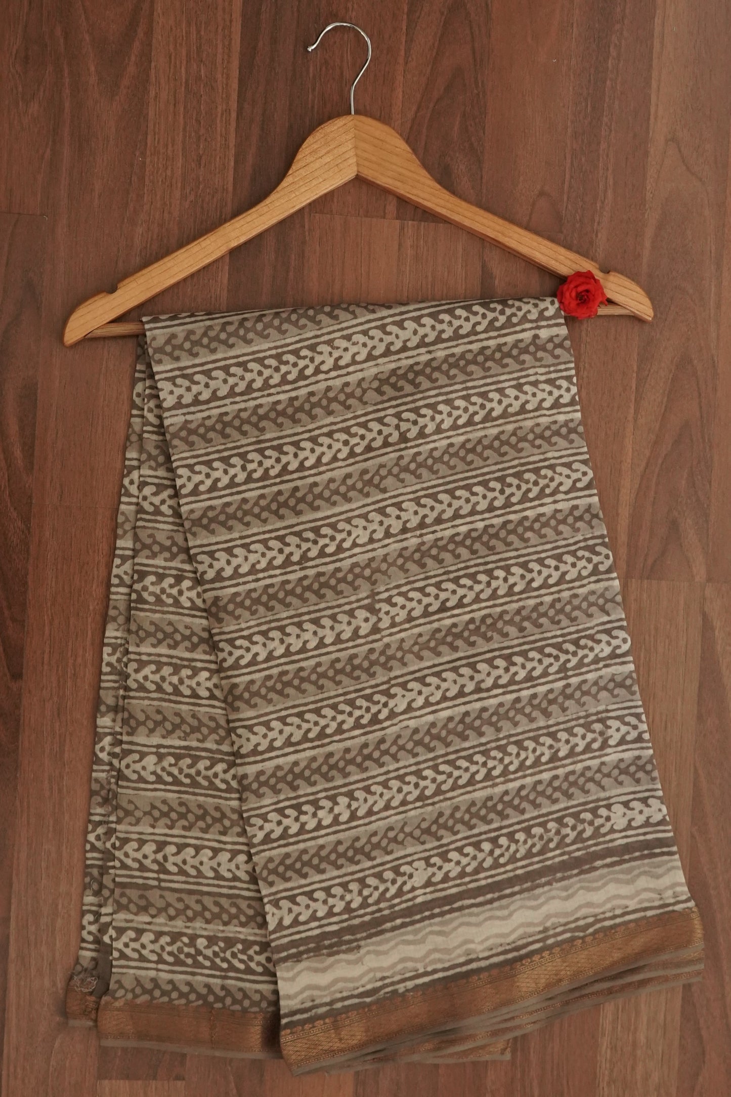 Hand Block Printed Chanderi Silk Cotton Suit Set