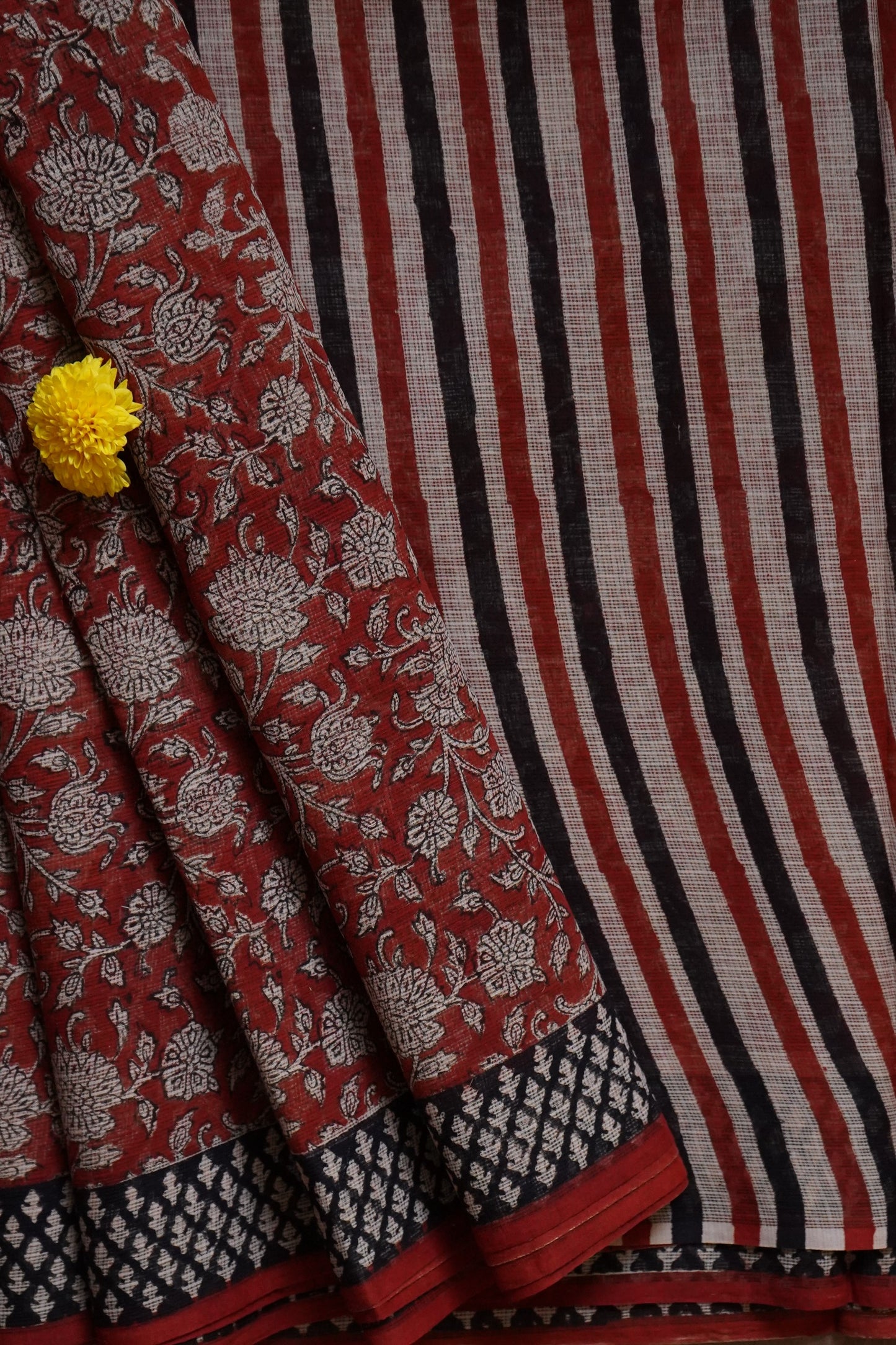 Hand Block Printed Kota Cotton Saree