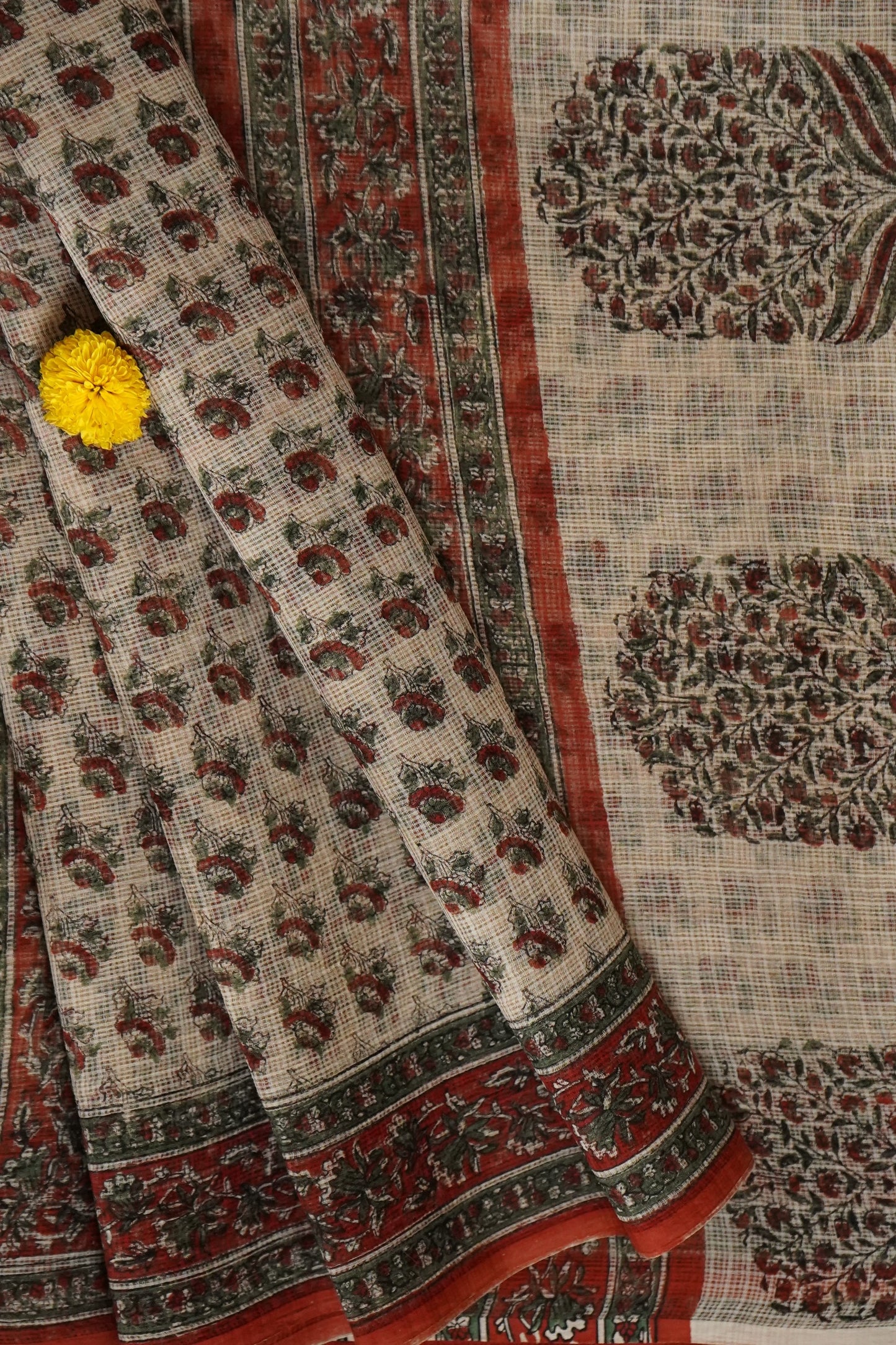 Hand Block Printed Kota Cotton Saree